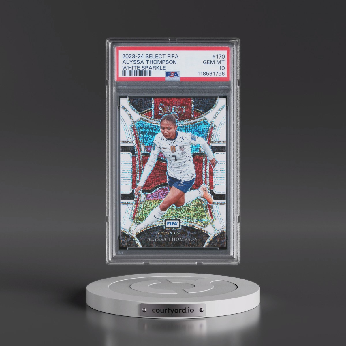 2023-24 Panini Select FIFA #170 Alyssa Thompson - White Sparkle (PSA 10 GEM MINT)