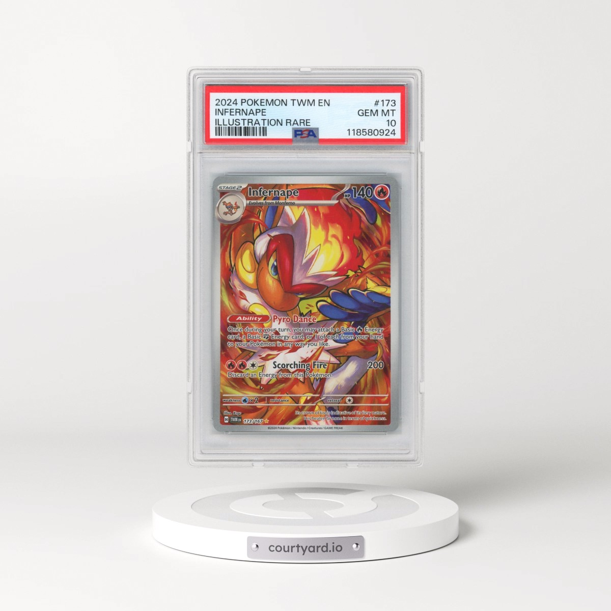 2024 Pokémon Twm EN-Twilight Masquerade #173 Infernape - Illustration Rare (PSA 10 GEM MINT)