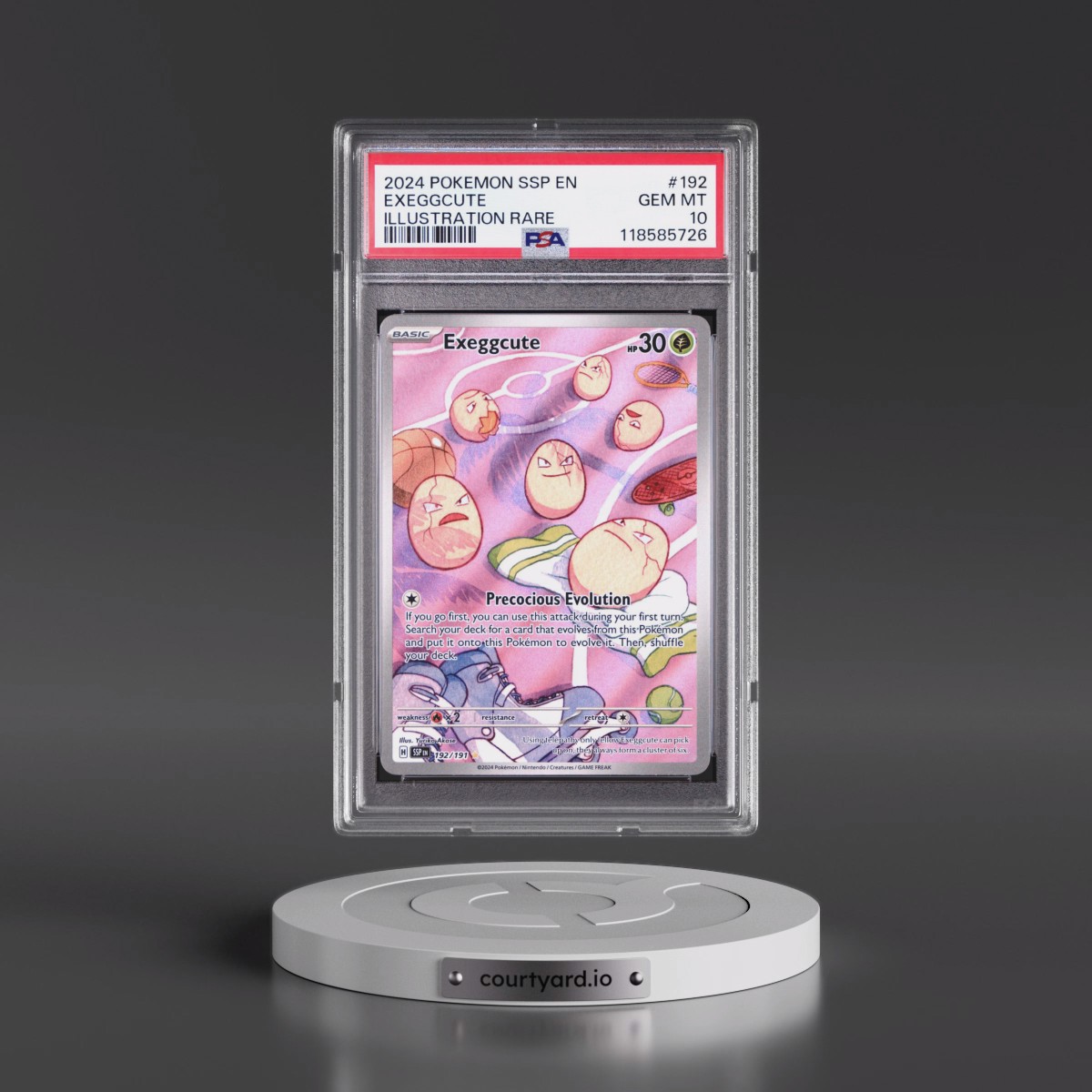 2024 Pokémon Ssp EN-Surging Sparks #192 Exeggcute - Illustration Rare (PSA 10 GEM MINT)