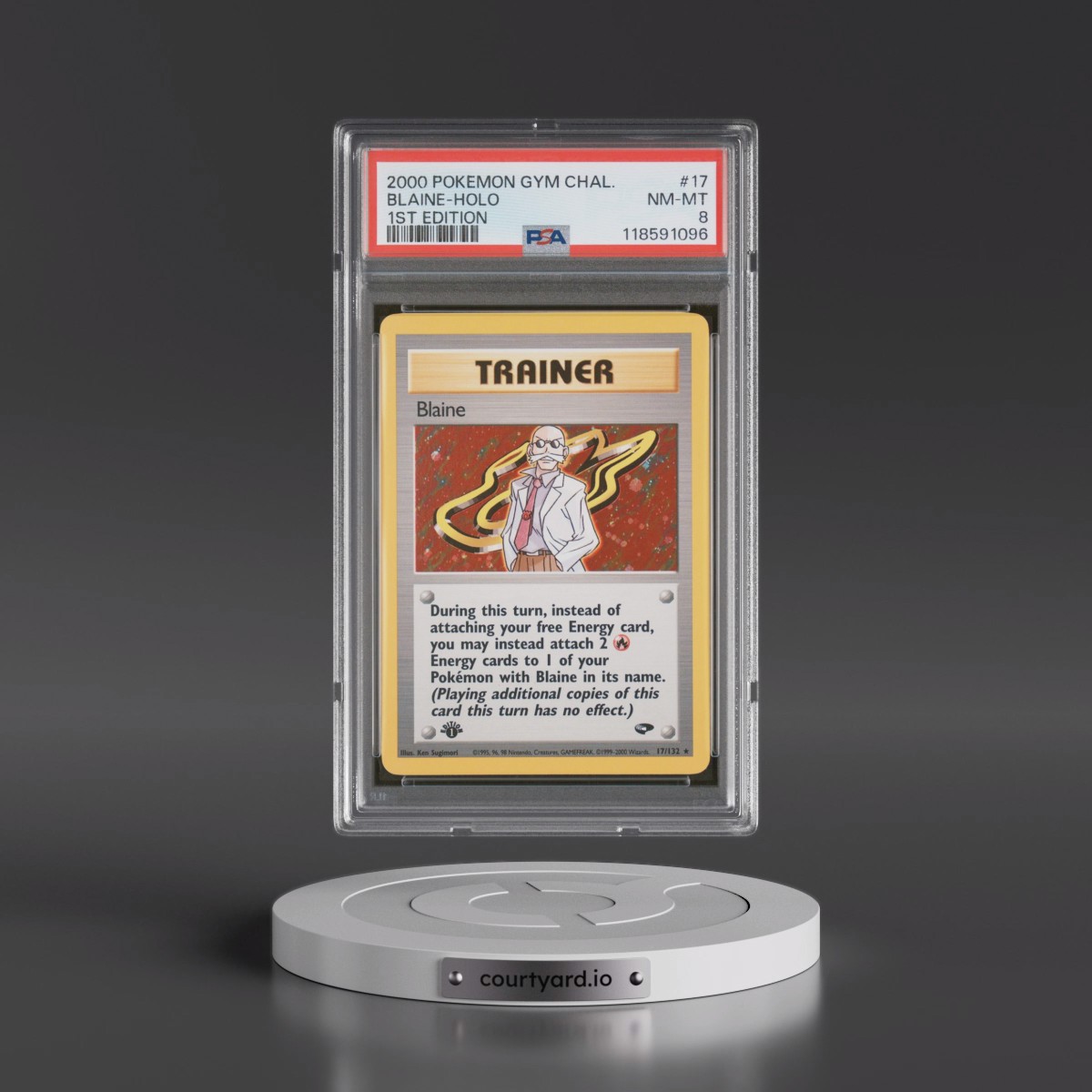 2000 Pokémon Gym Challenge #17 Blaine - 1st Edition Holo (PSA 8 NM-MT)
