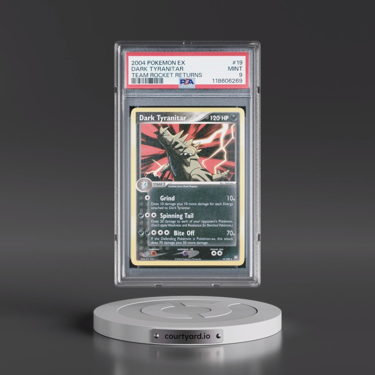 2004 Pokémon EX Team Rocket Returns #19 Dark Tyranitar (PSA 9 MINT)