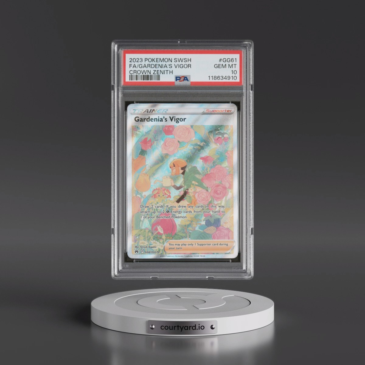 2023 Pokémon Sword and Shield Crown Zenith #GG61 Gardenia's Vigor - Full Art (PSA 10 GEM MINT)