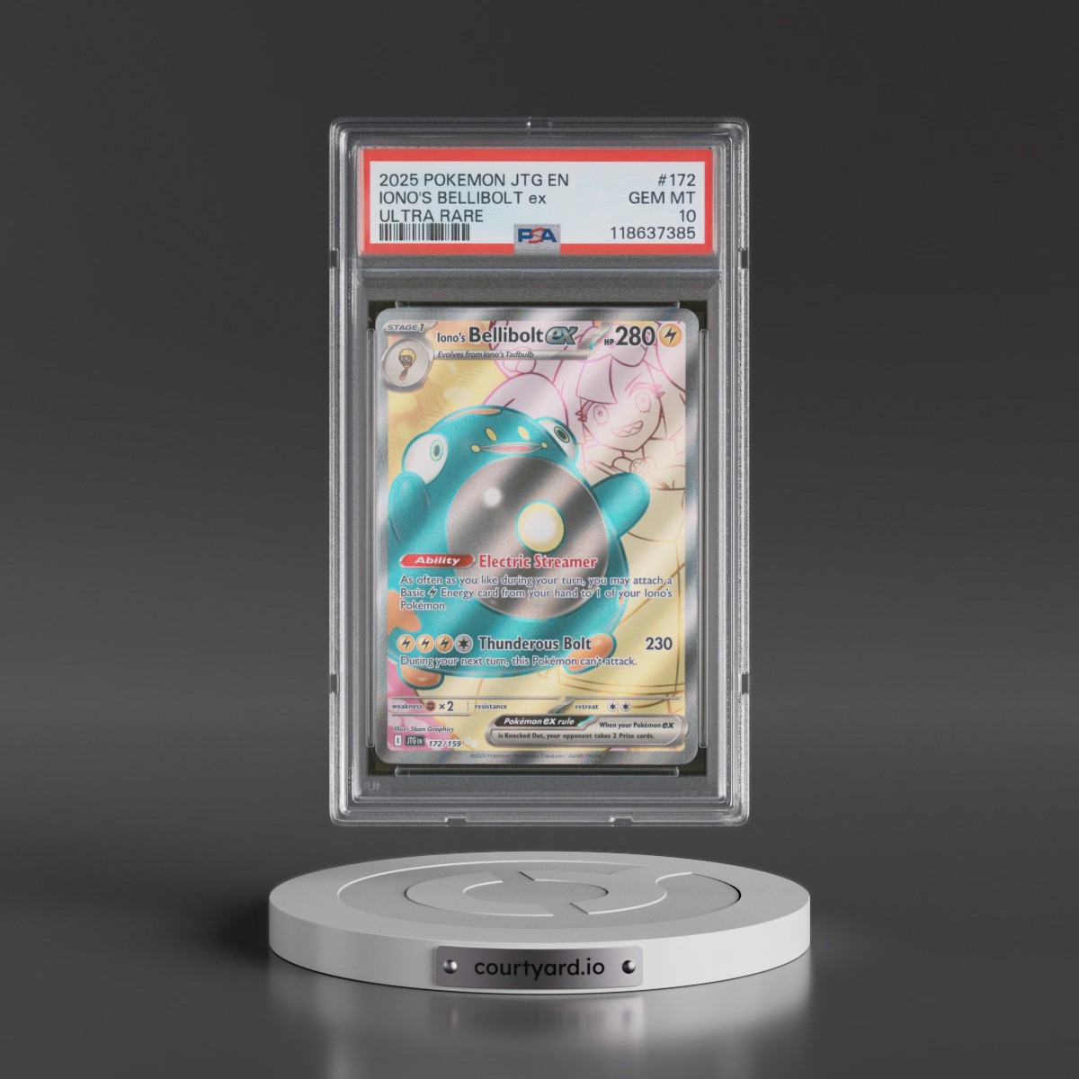 2025 Pokémon Jtg EN-Journey Together #172 Iono's Bellibolt EX - Holo Ultra Rare (PSA 10 GEM MINT)