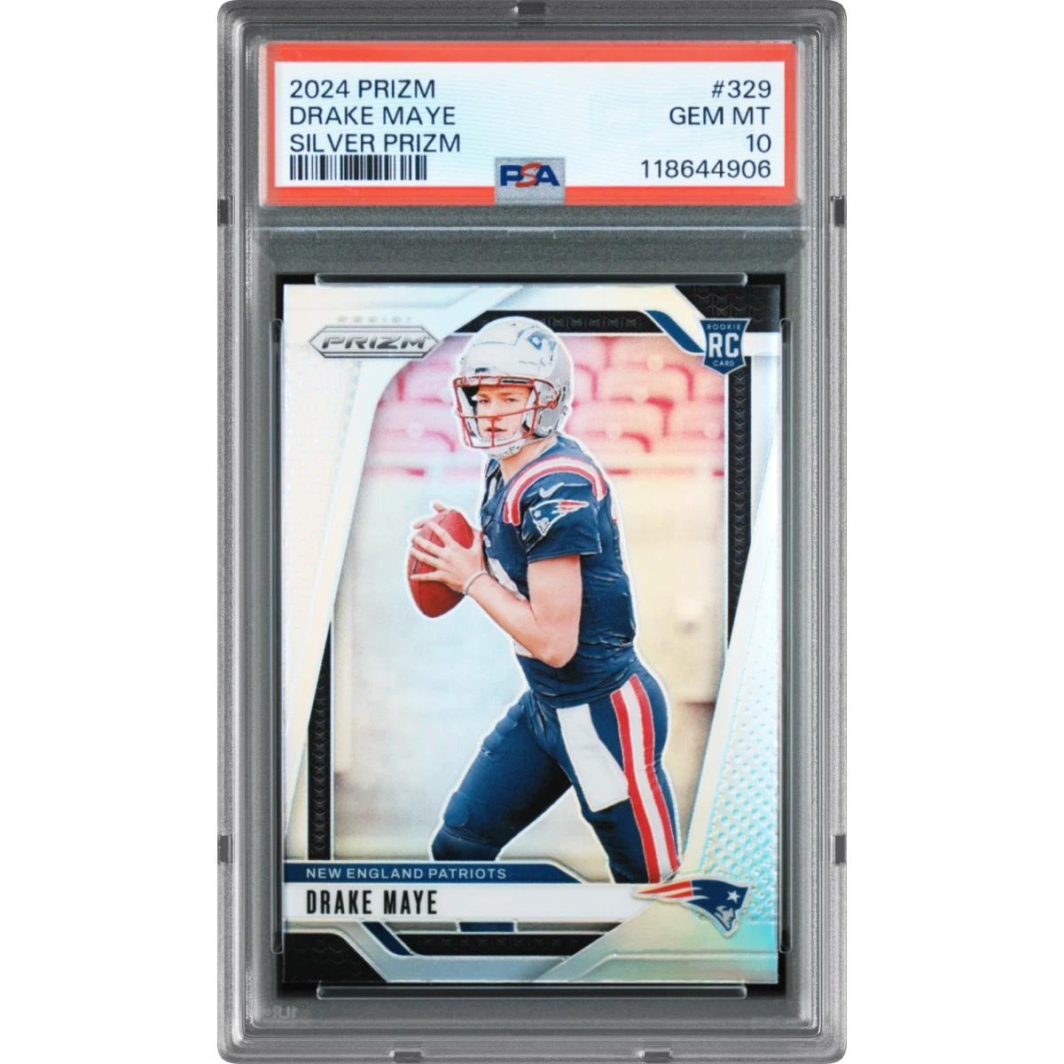 2024 Panini Prizm #329 Drake Maye - Silver Prizm (PSA 10 GEM MINT)