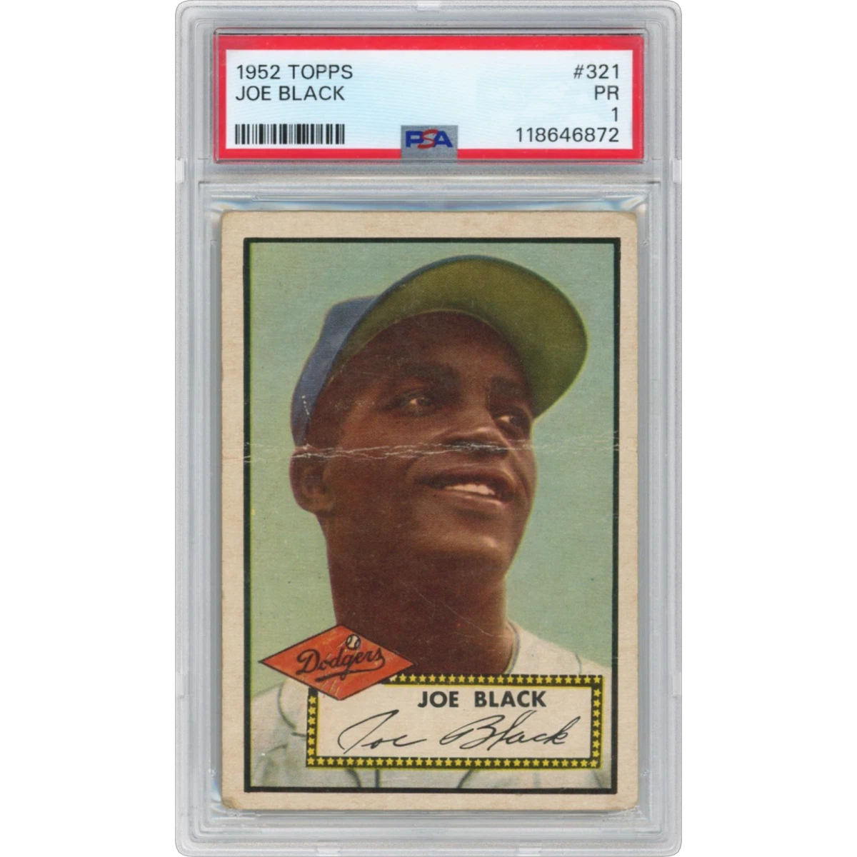 1952 Topps #321 Joe Black (PSA 1 PR)