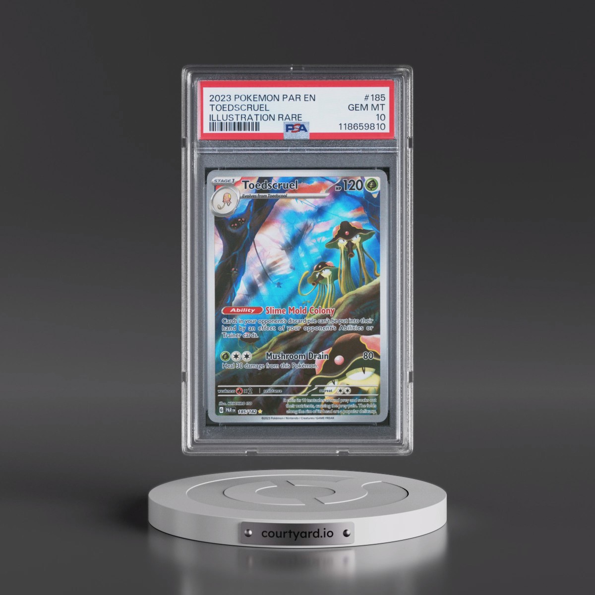 2023 Pokémon Par EN-Paradox Rift #185 Toedscruel - Illustration Rare (PSA 10 GEM MINT)