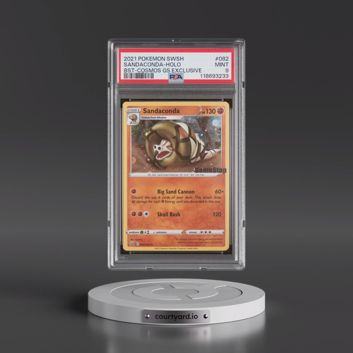 2021 Pokémon Sword & Shield Battle Styles #082 Sandaconda - Holo Cosmos Gamestop Exclusive (PSA 9 MINT)