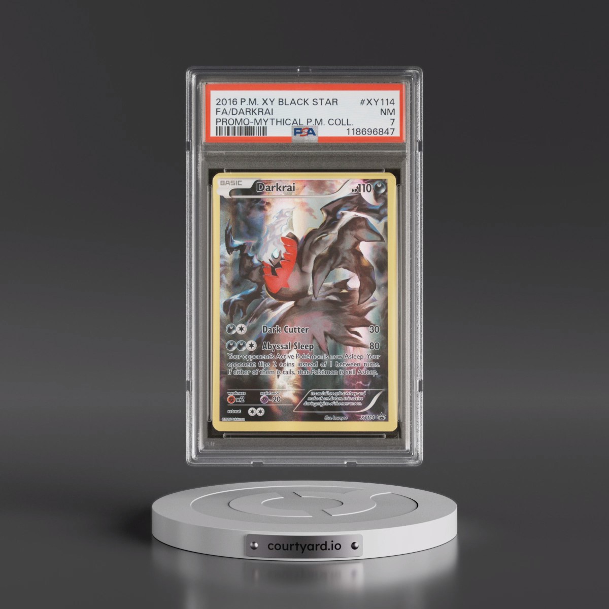 2016 Pokémon XY Black Star Promo #XY114 Darkrai - Full Art Mythical Pokemon Collection (PSA 7 NM)