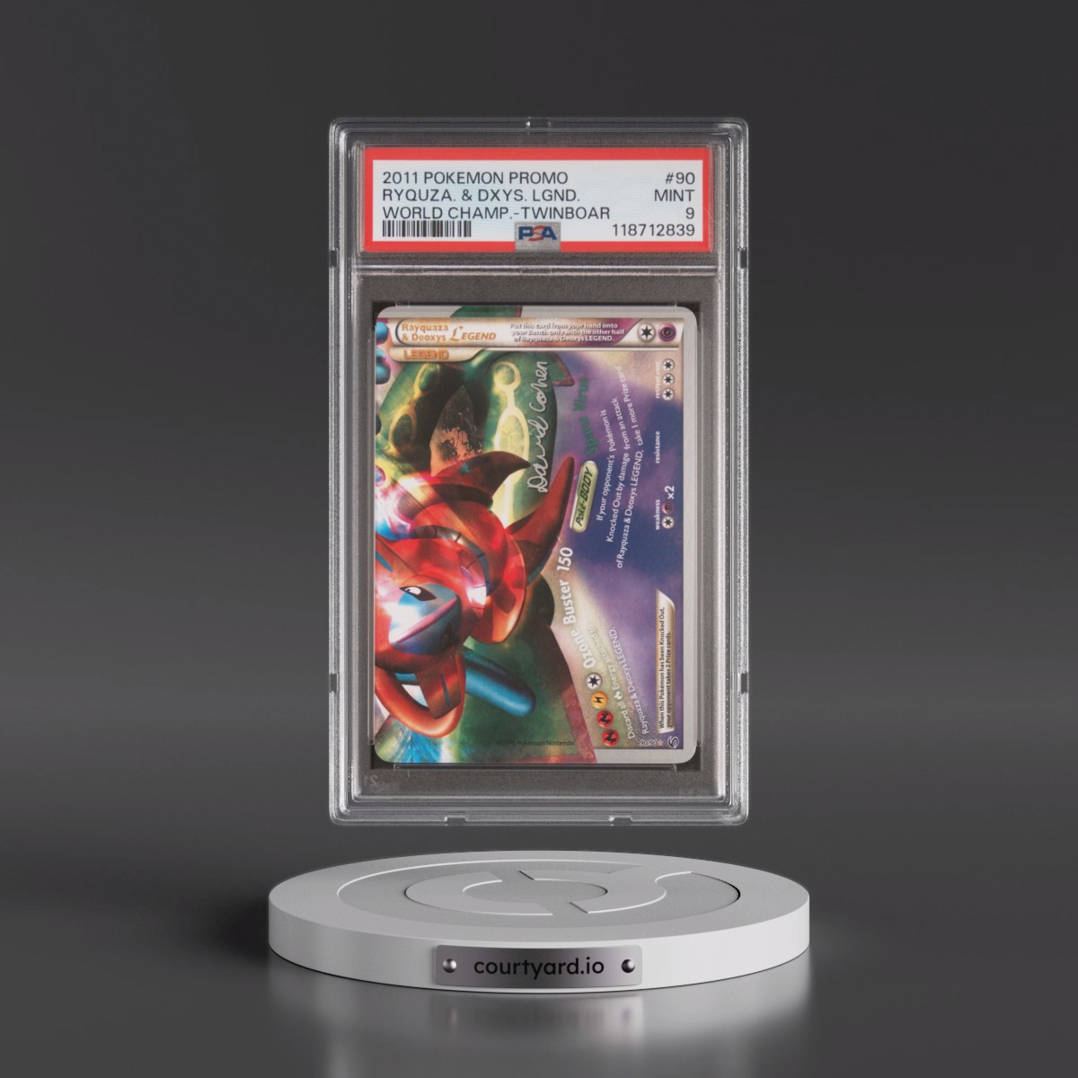 2011 Pokémon World Championships Promo #90 Rayquaza & Deoxys Legend - Twinboar (PSA 9 MINT)