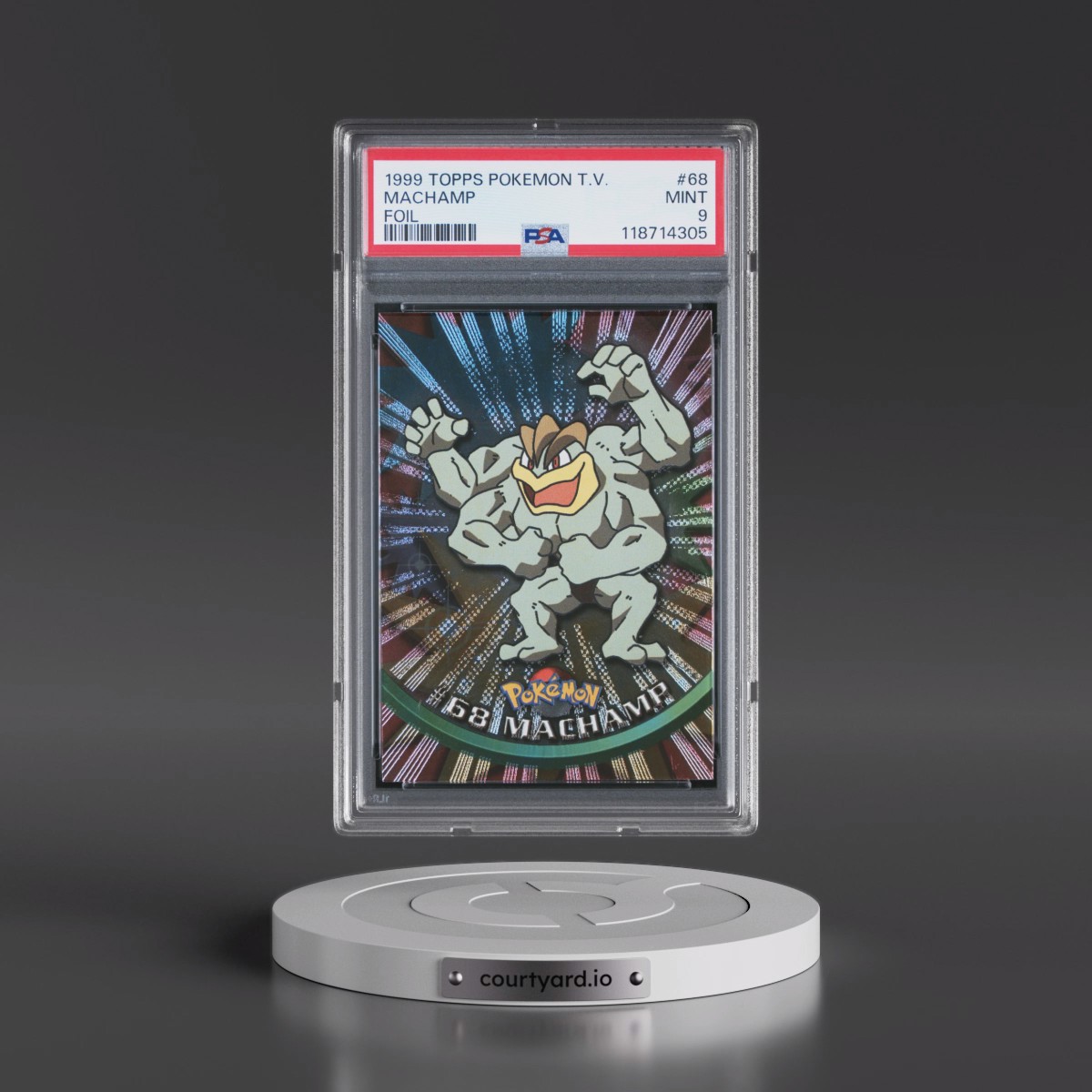 1999 Topps Pokémon TV #68 Machamp - Foil (PSA 9 MINT)