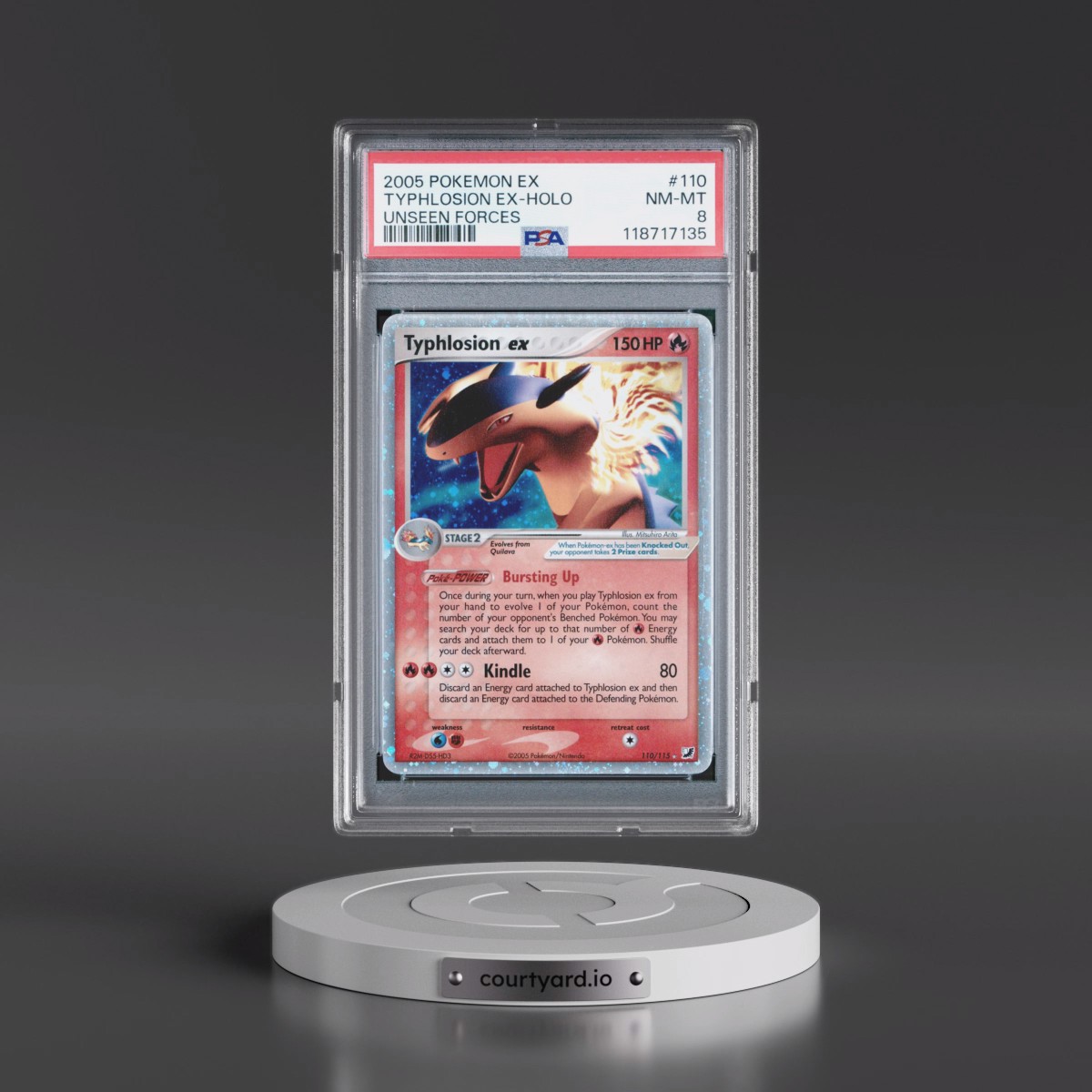 2005 Pokémon EX Unseen Forces #110 Typhlosion EX - Holo Holo (PSA 8 NM-MT)
