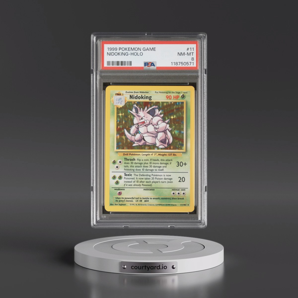 1999 Pokémon Game #11 Nidoking - Holo (PSA 8 NM-MT)