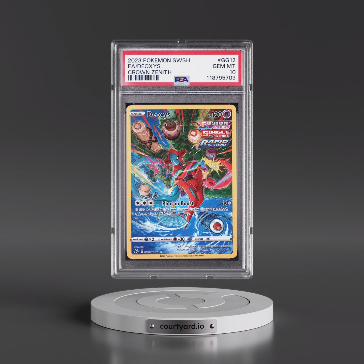 2023 Pokémon Sword and Shield Crown Zenith #GG12 Deoxys - Full Art (PSA 10 GEM MINT)