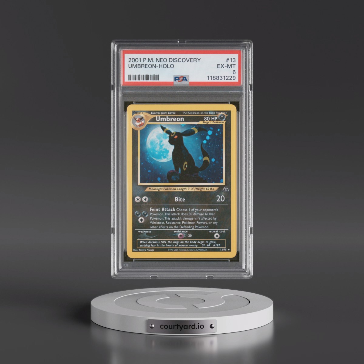 2001 Pokémon Neo Discovery #13 Umbreon - Holo (PSA 6 EX-MT)