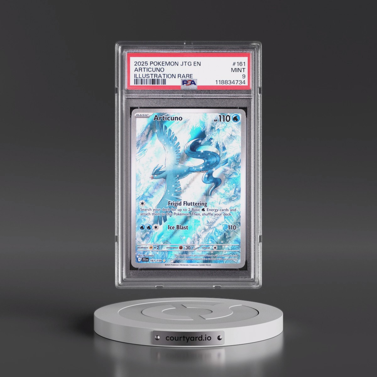 2025 Pokémon Jtg EN-Journey Together #161 Articuno - Illustration Rare (PSA 9 MINT)