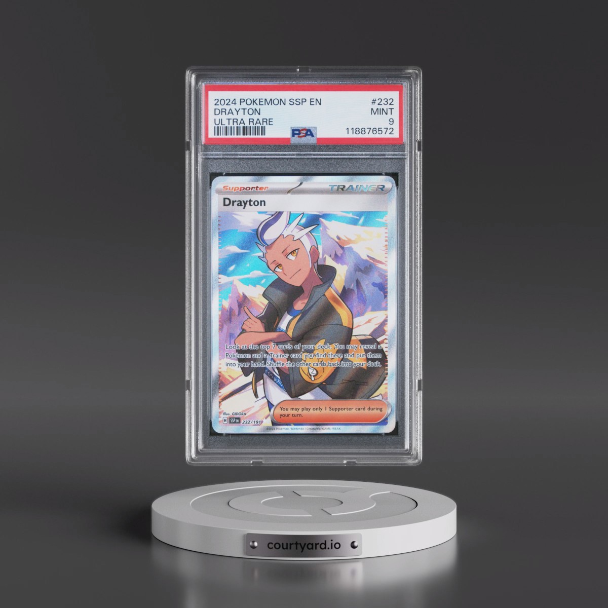 2024 Pokémon Ssp EN-Surging Sparks #232 Drayton - Ultra Rare (PSA 9 MINT)