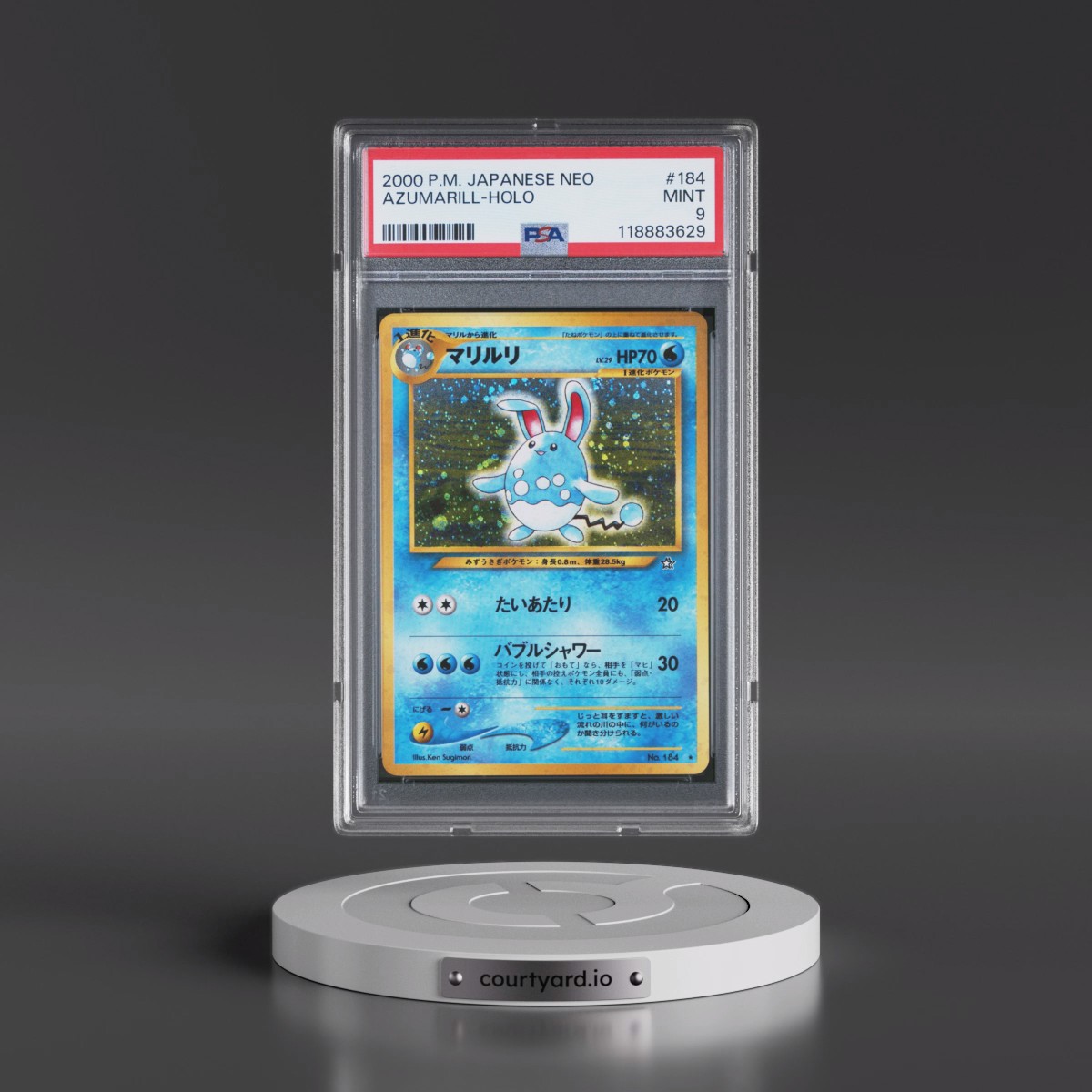 2000 Pokémon Neo #184 Azumarill - Holo (PSA 9 MINT)