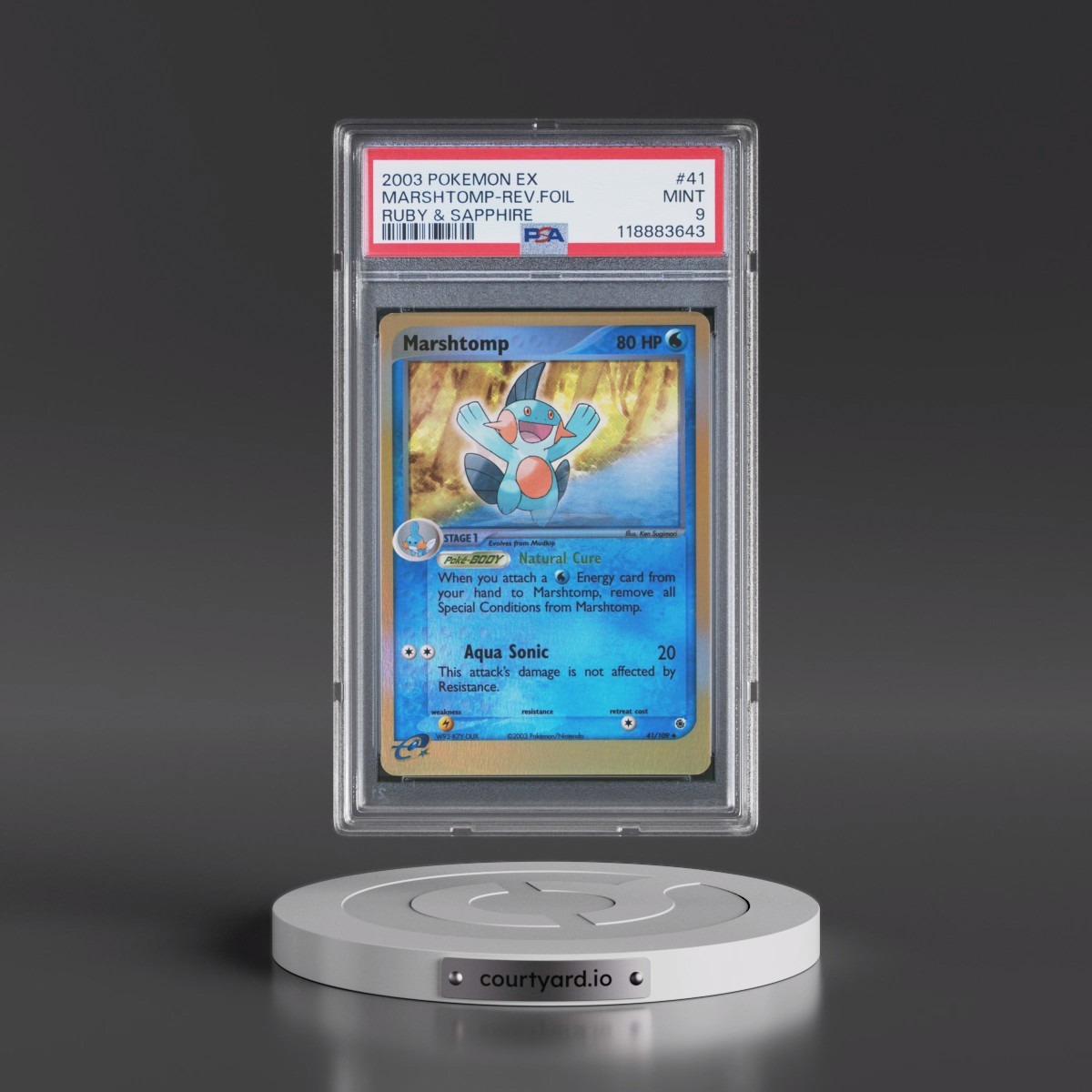 2003 Pokémon EX Ruby & Sapphire #41 Marshtomp - Reverse Foil (PSA 9 MINT)