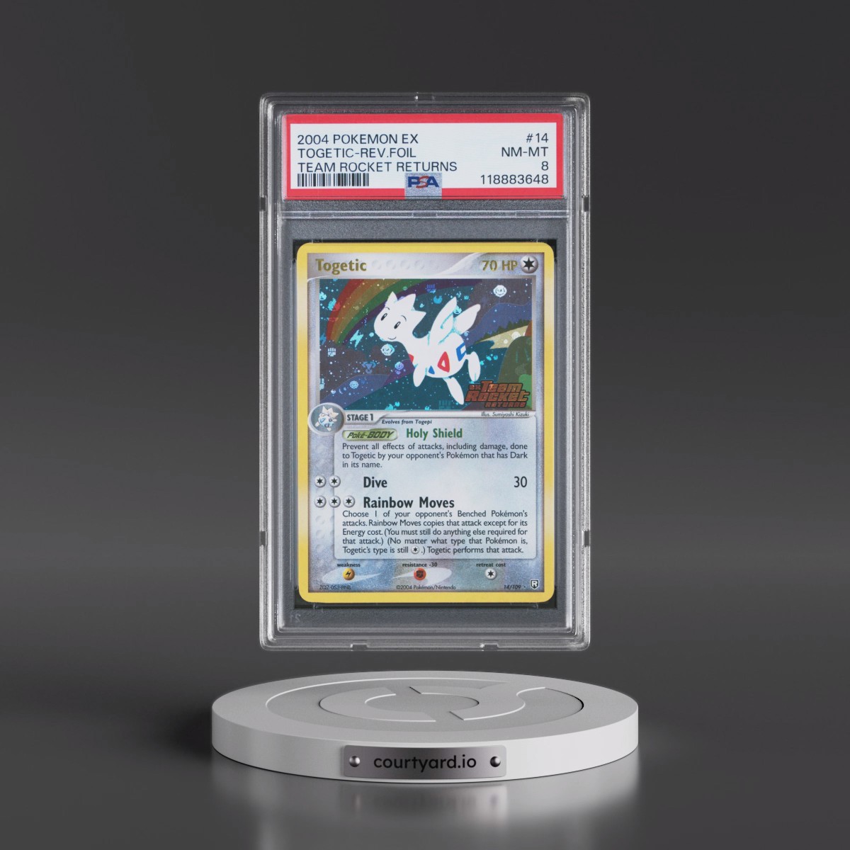 2004 Pokémon EX Team Rocket Returns #14 Togetic - Reverse Foil (PSA 8 NM-MT)