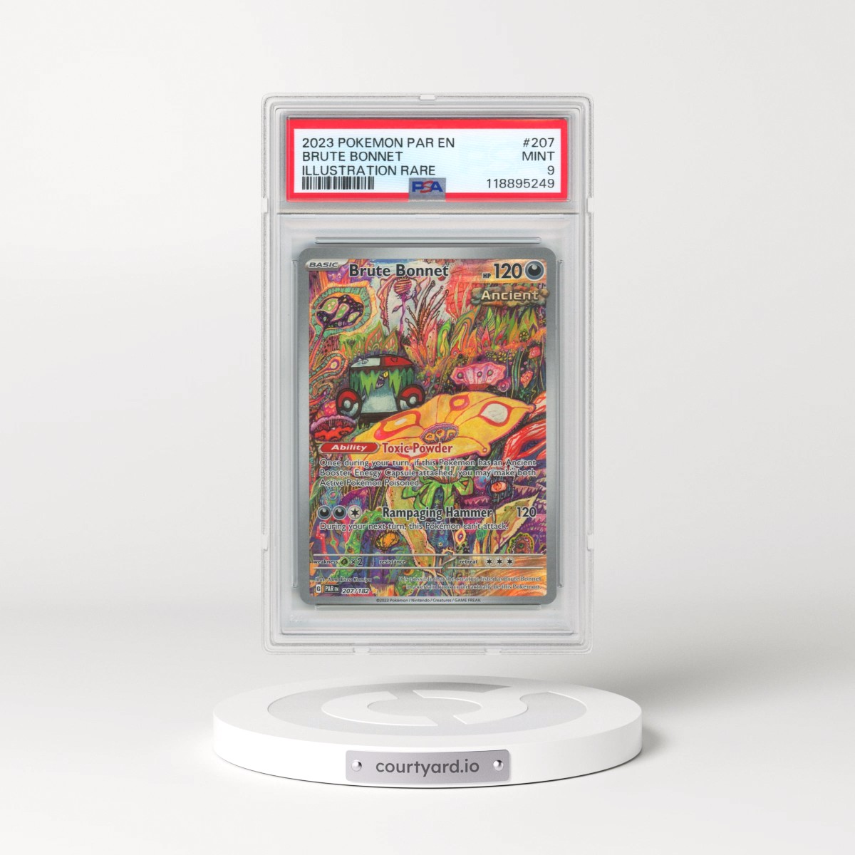 2023 Pokémon Par EN-Paradox Rift #207 Brute Bonnet - Illustration Rare (PSA 9 MINT)