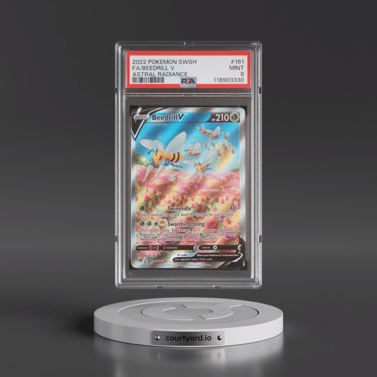 2022 Pokémon Sword & Shield Astral Radiance #161 Beedrill V - Holo Full Art (PSA 9 MINT)