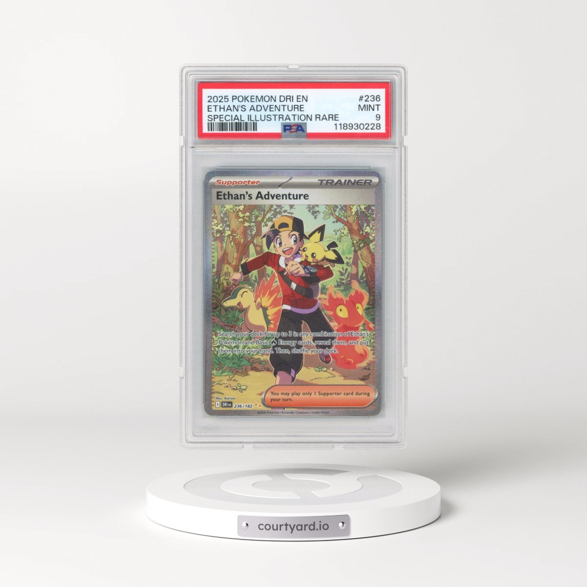 2025 Pokémon Dri EN-Destined Rivals #236 Ethan's Adventure - Special Illustration Rare (PSA 9 MINT)