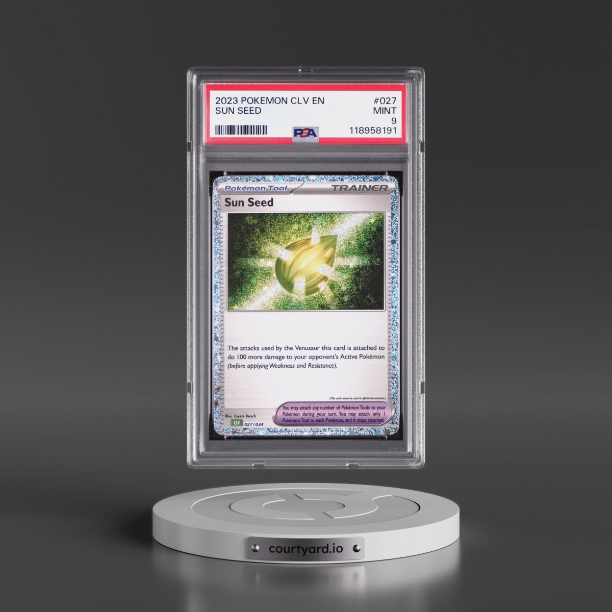 2023 Pokémon CLV-Trading Card Game Classic Venusaur & Lugia EX Deck #027 Sun Seed (PSA 9 MINT)