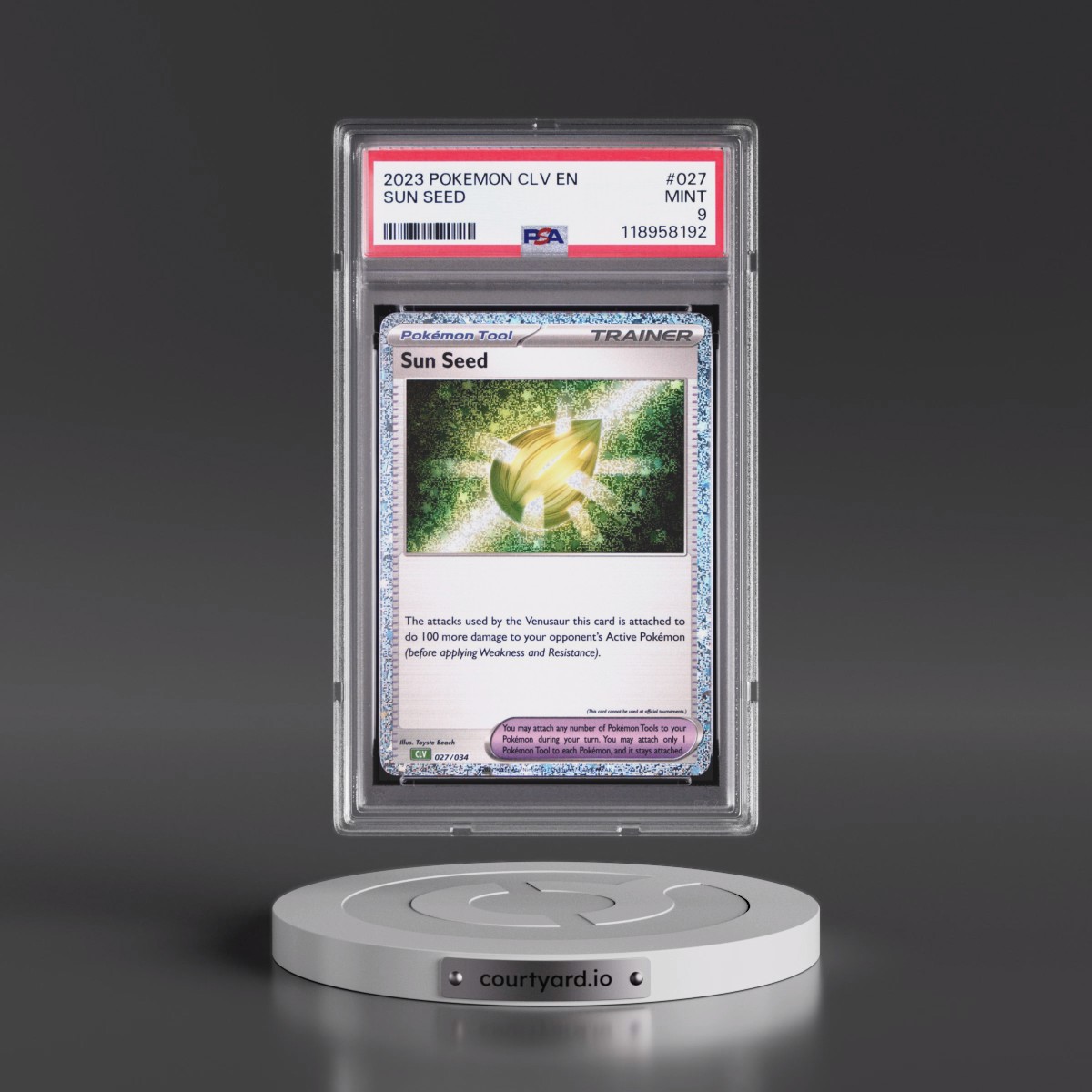 2023 Pokémon CLV-Trading Card Game Classic Venusaur & Lugia EX Deck #027 Sun Seed (PSA 9 MINT)