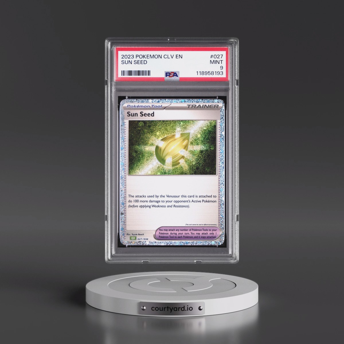 2023 Pokémon CLV-Trading Card Game Classic Venusaur & Lugia EX Deck #027 Sun Seed (PSA 9 MINT)