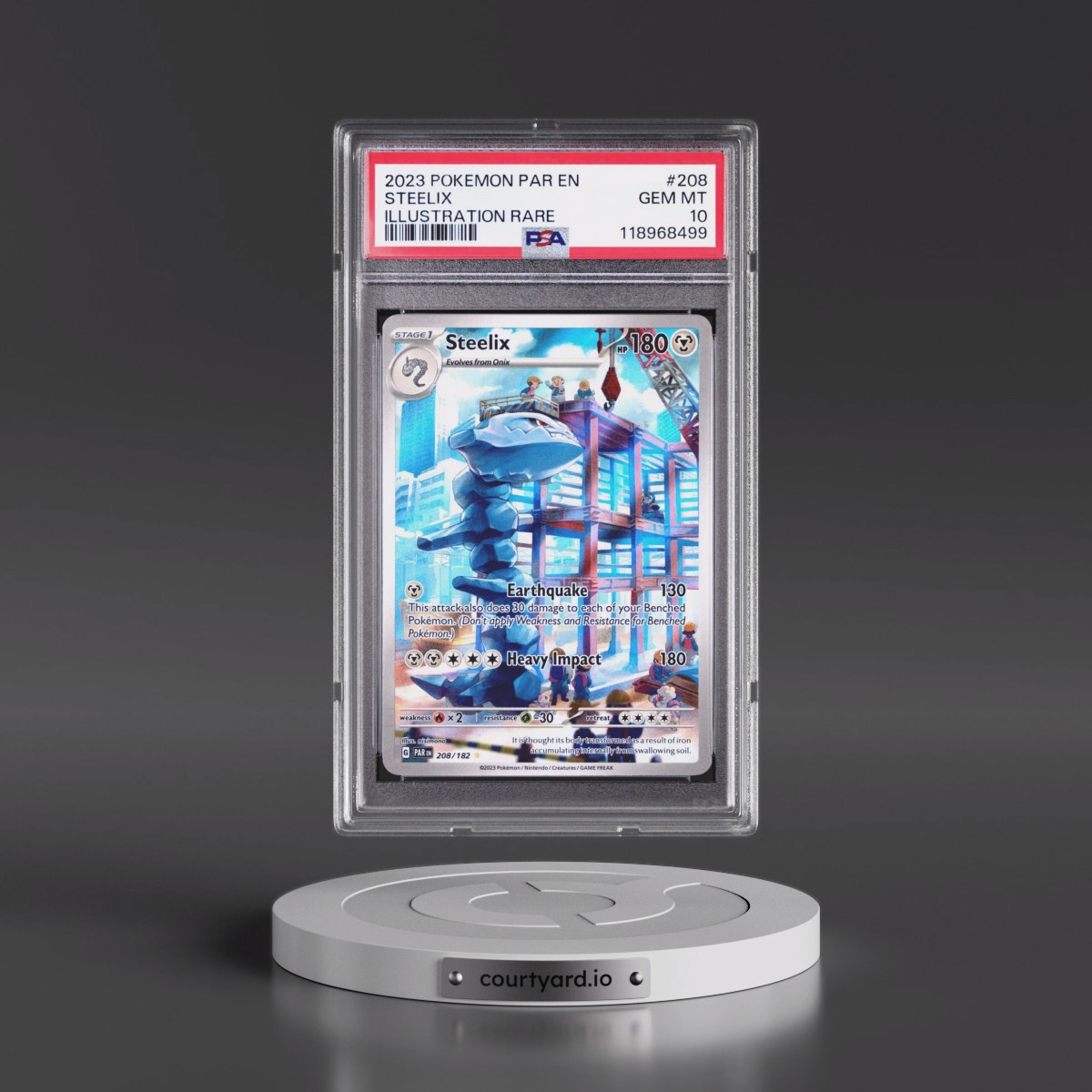 2023 Pokémon Par EN-Paradox Rift #208 Steelix - Illustration Rare (PSA 10 GEM MINT)