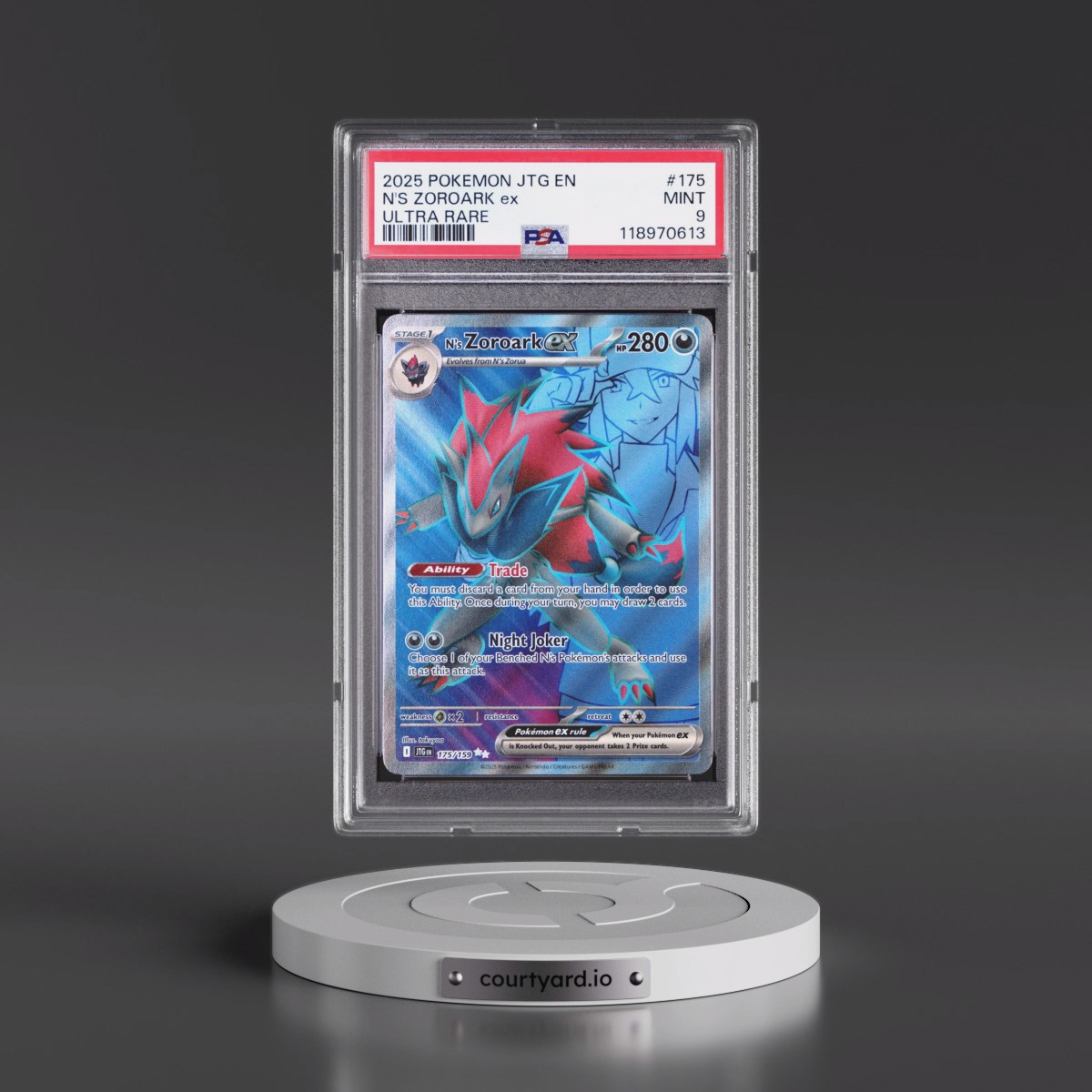 2025 Pokémon Jtg EN-Journey Together #175 N's Zoroark EX - Holo Ultra Rare (PSA 9 MINT)