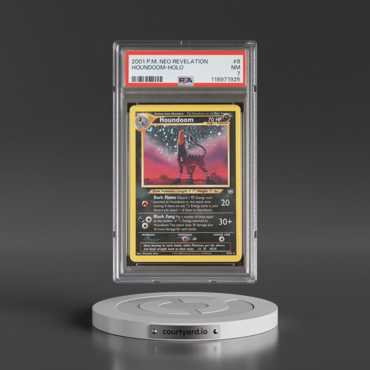 2001 Pokémon Neo Revelation Houndoom - Holo #8 PSA 7