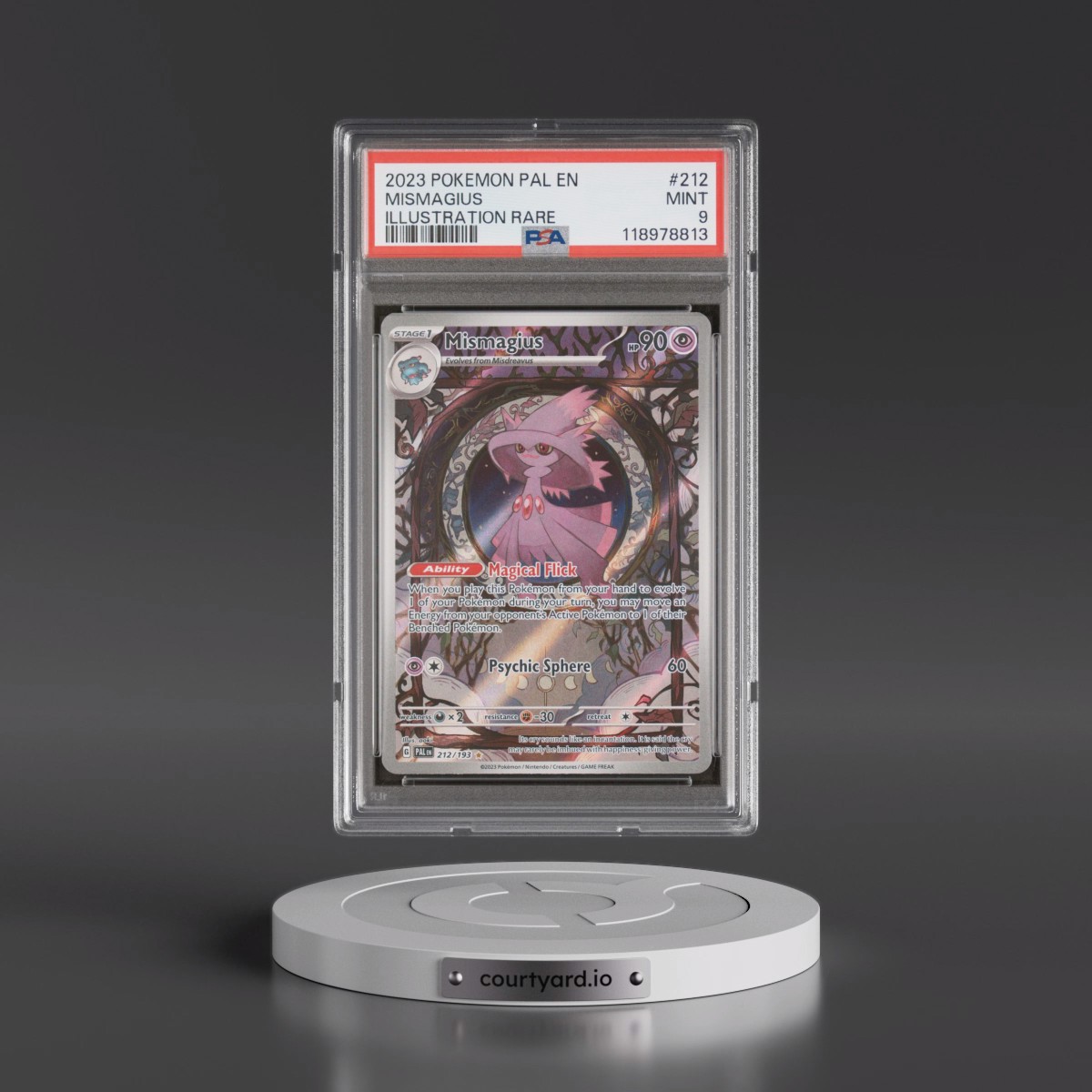 2023 Pokémon Pal EN-Paldea Evolved #212 Mismagius - Illustration Rare (PSA 9 MINT)