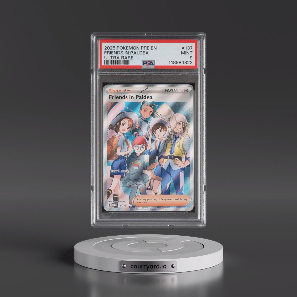 2025 Pokémon Pre EN-Prismatic Evolutions #137 Friends in Paldea - Ultra Rare (PSA 9 MINT)