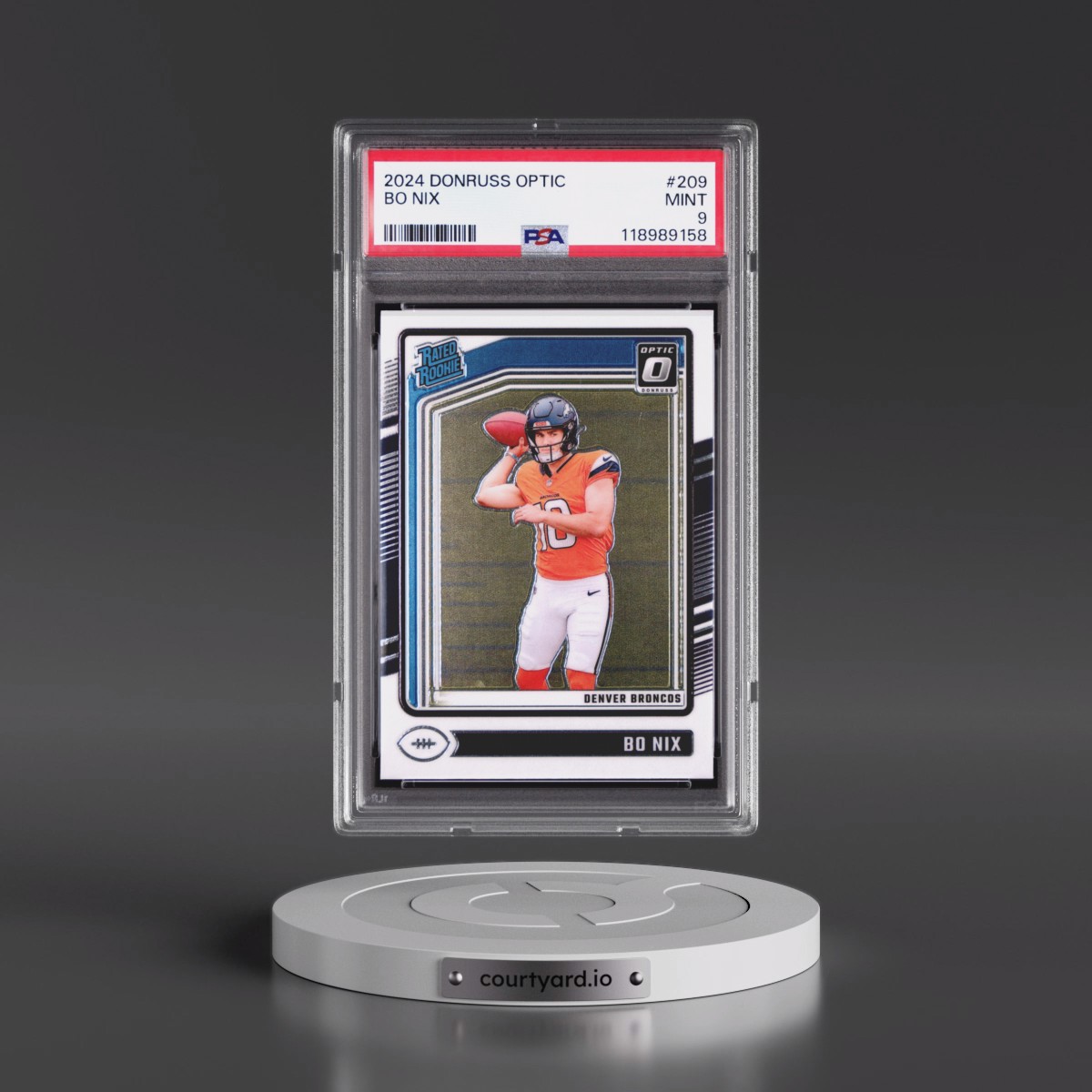 2024 Panini Donruss Optic #209 Bo Nix (PSA 9 MINT)