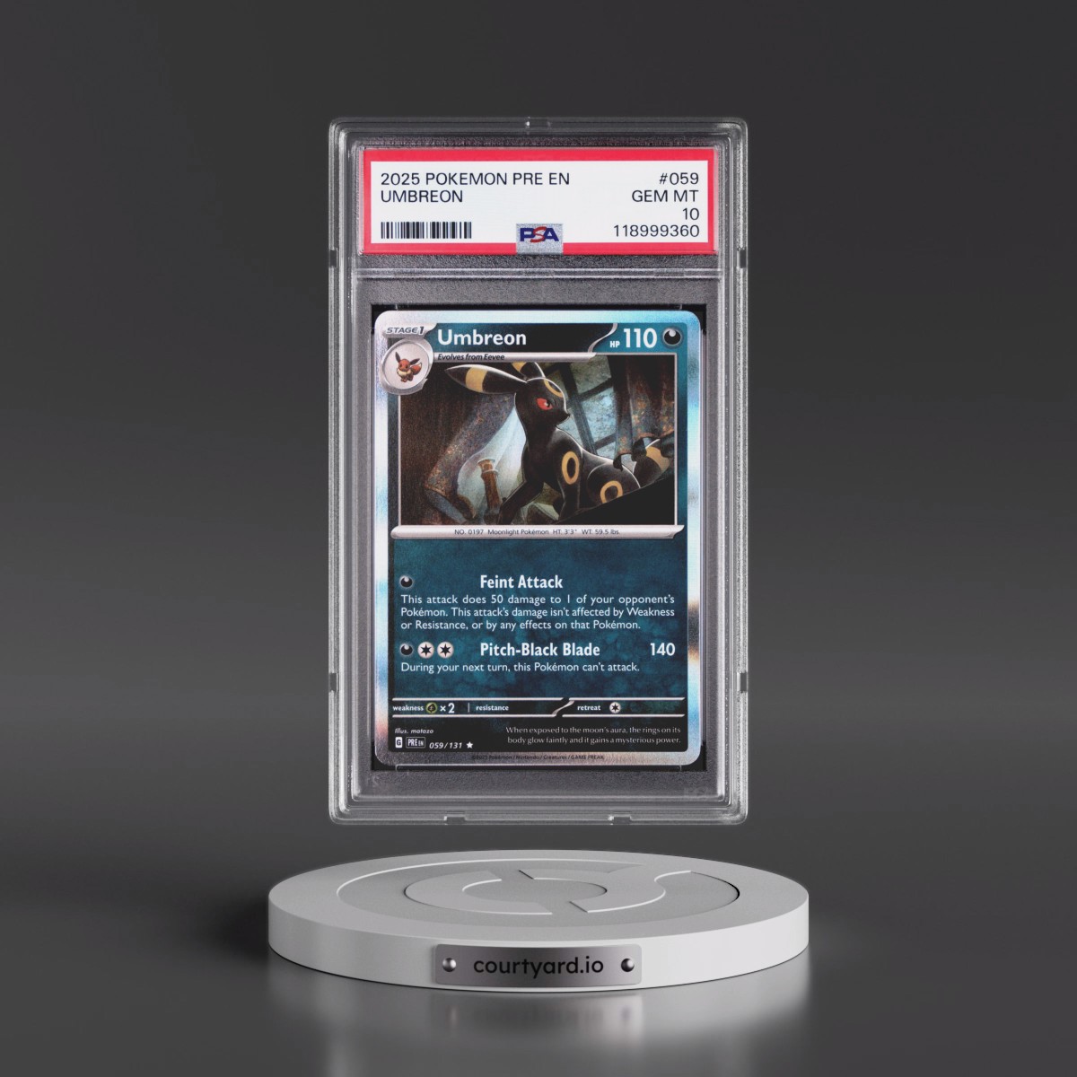 2025 Pokémon Pre EN-Prismatic Evolutions #059 Umbreon (PSA 10 GEM MINT)