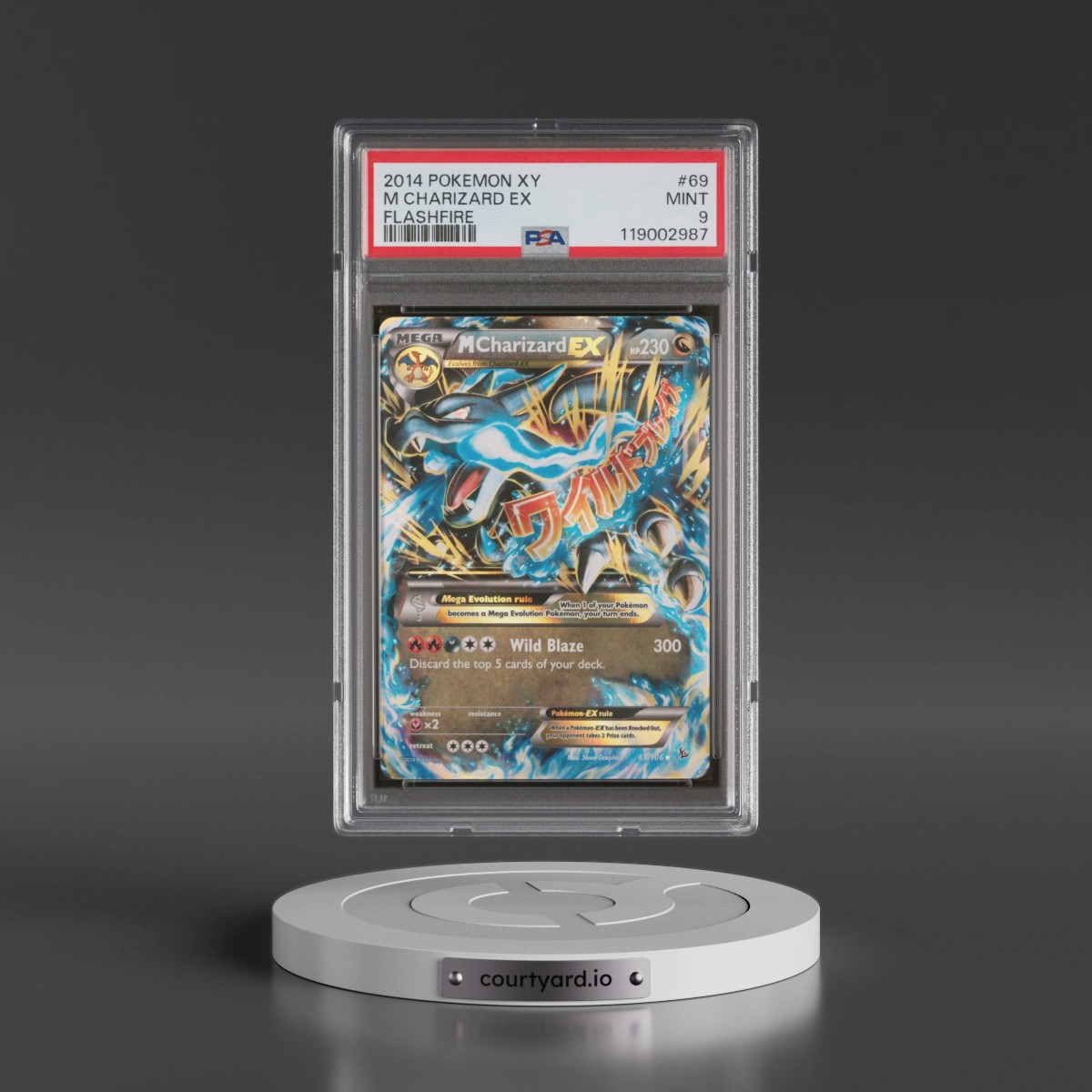 2014 Pokémon XY Flashfire #69 M Charizard EX - Holo (PSA 9 MINT)