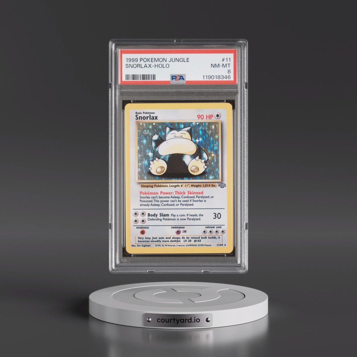 1999 Pokémon Jungle #11 Snorlax - Holo (PSA 8 NM-MT)