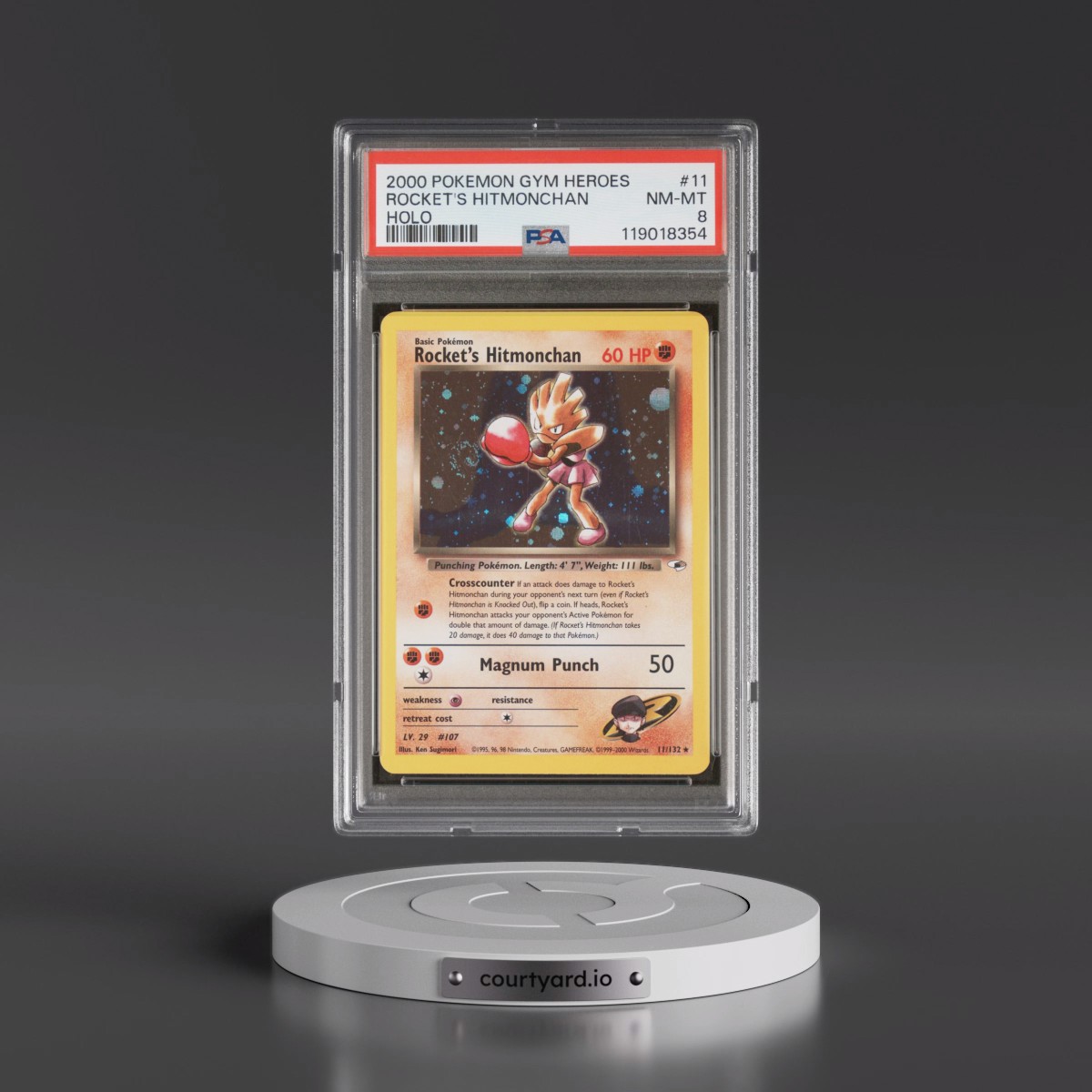 2000 Pokémon Gym Heroes #11 Rocket's Hitmonchan - Holo (PSA 8 NM-MT)