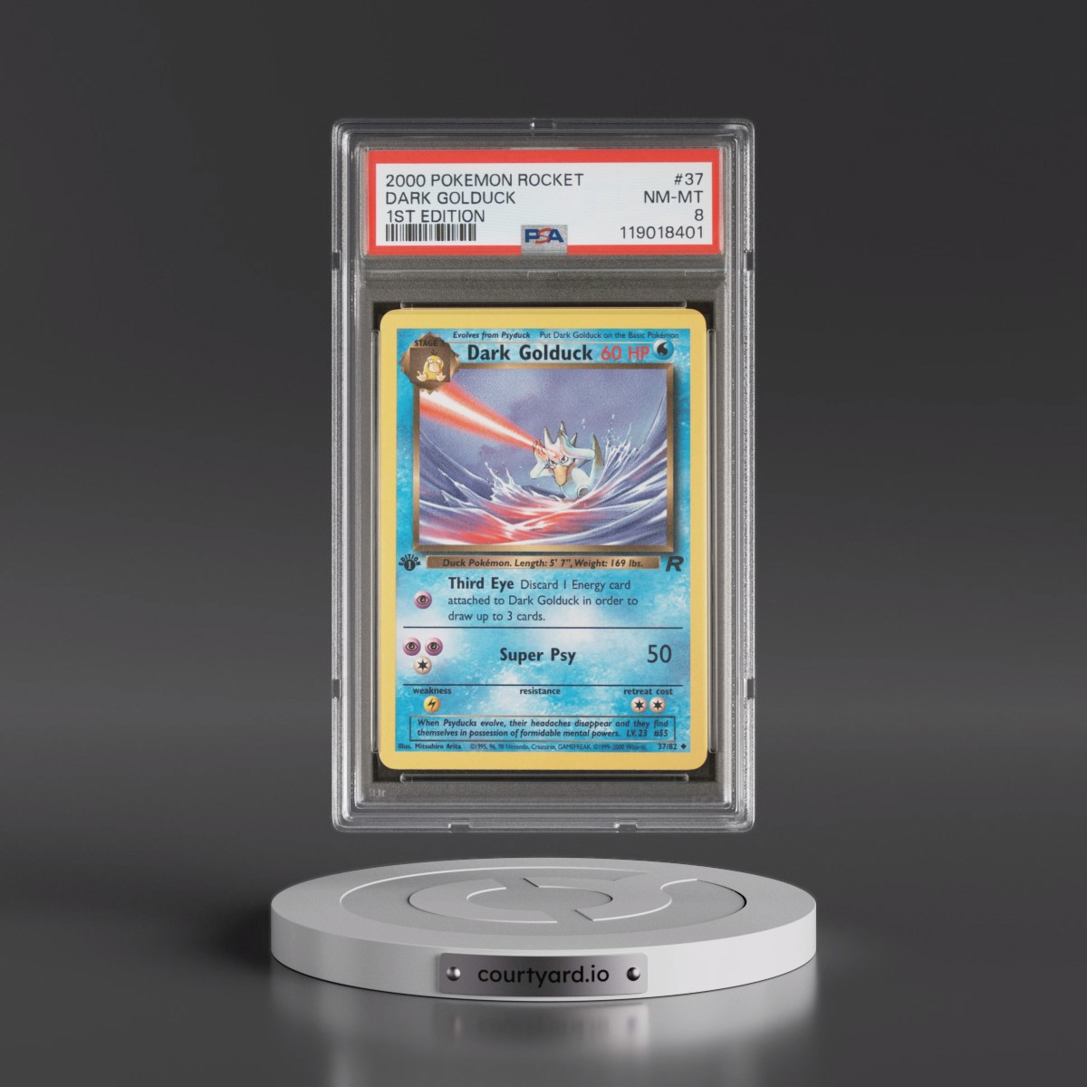 2000 Pokémon Rocket #37 Dark Golduck - 1st Edition (PSA 8 NM-MT)