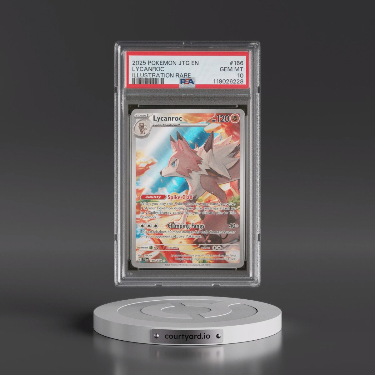 2025 Pokémon Jtg EN-Journey Together #166 Lycanroc - Illustration Rare (PSA 10 GEM MINT)