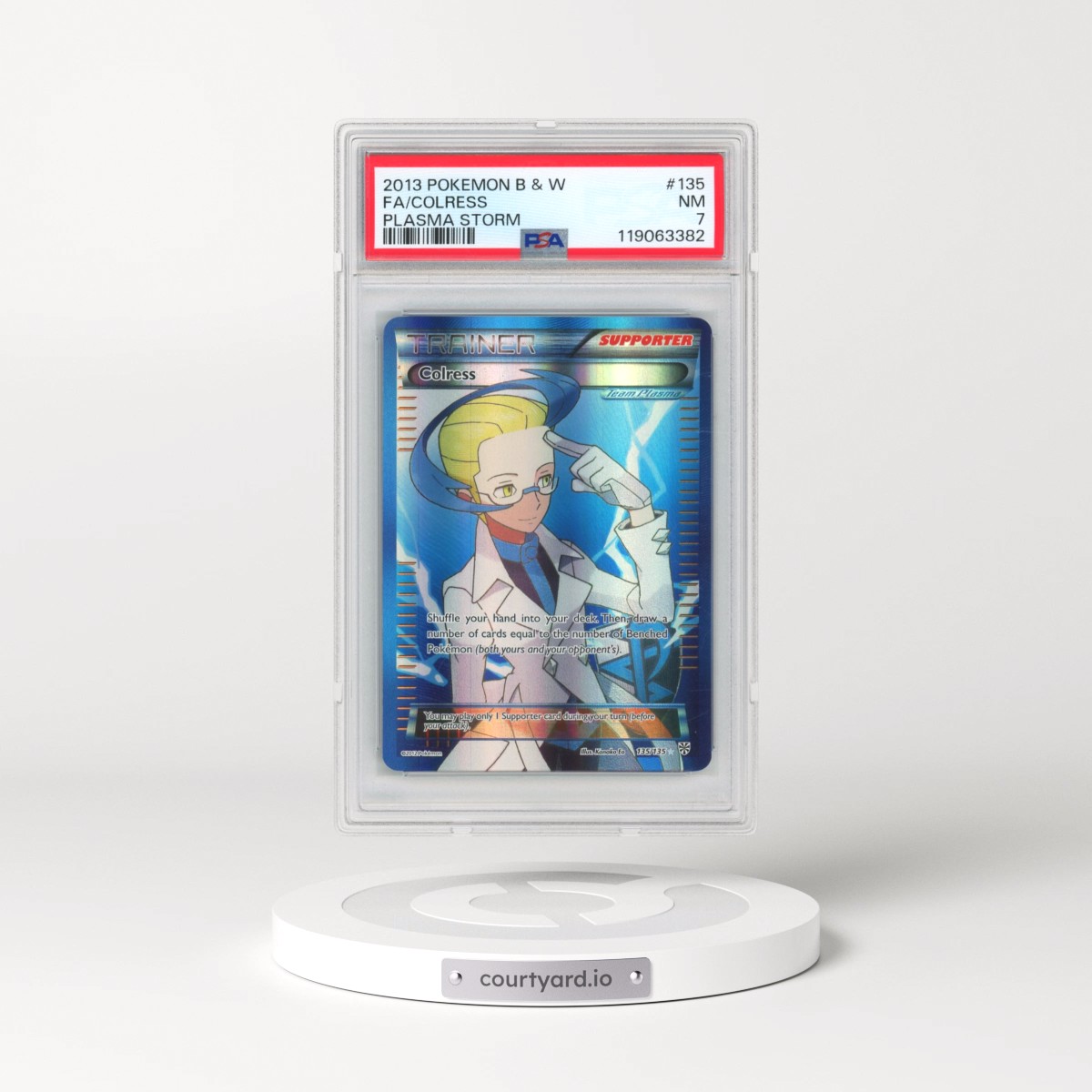 2013 Pokémon Black & White Plasma Storm #135 Colress - Full Art (PSA 7 NM)