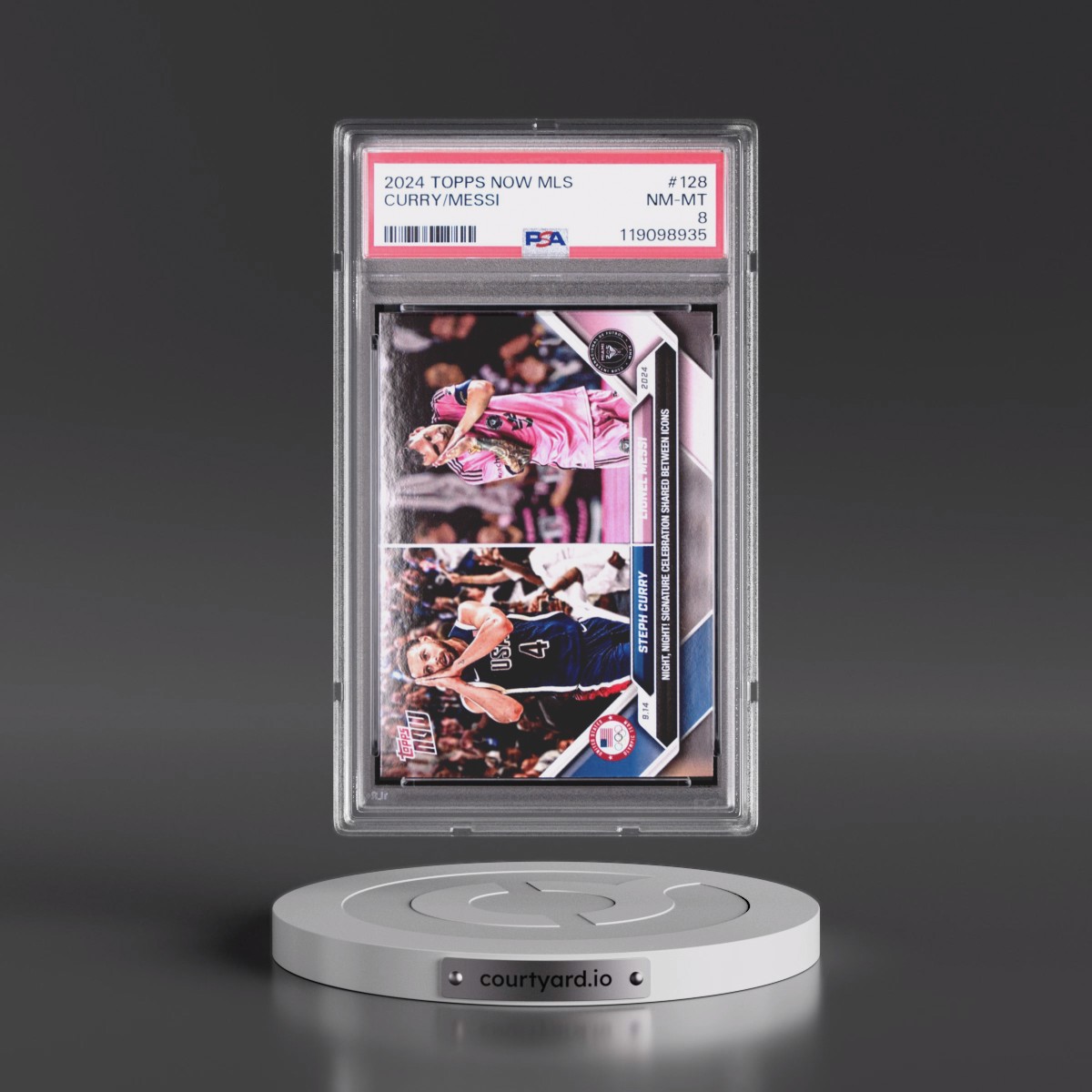 2024 Topps Now MLS #128 Lionel Messi/Steph Curry (PSA 8 NM-MT)