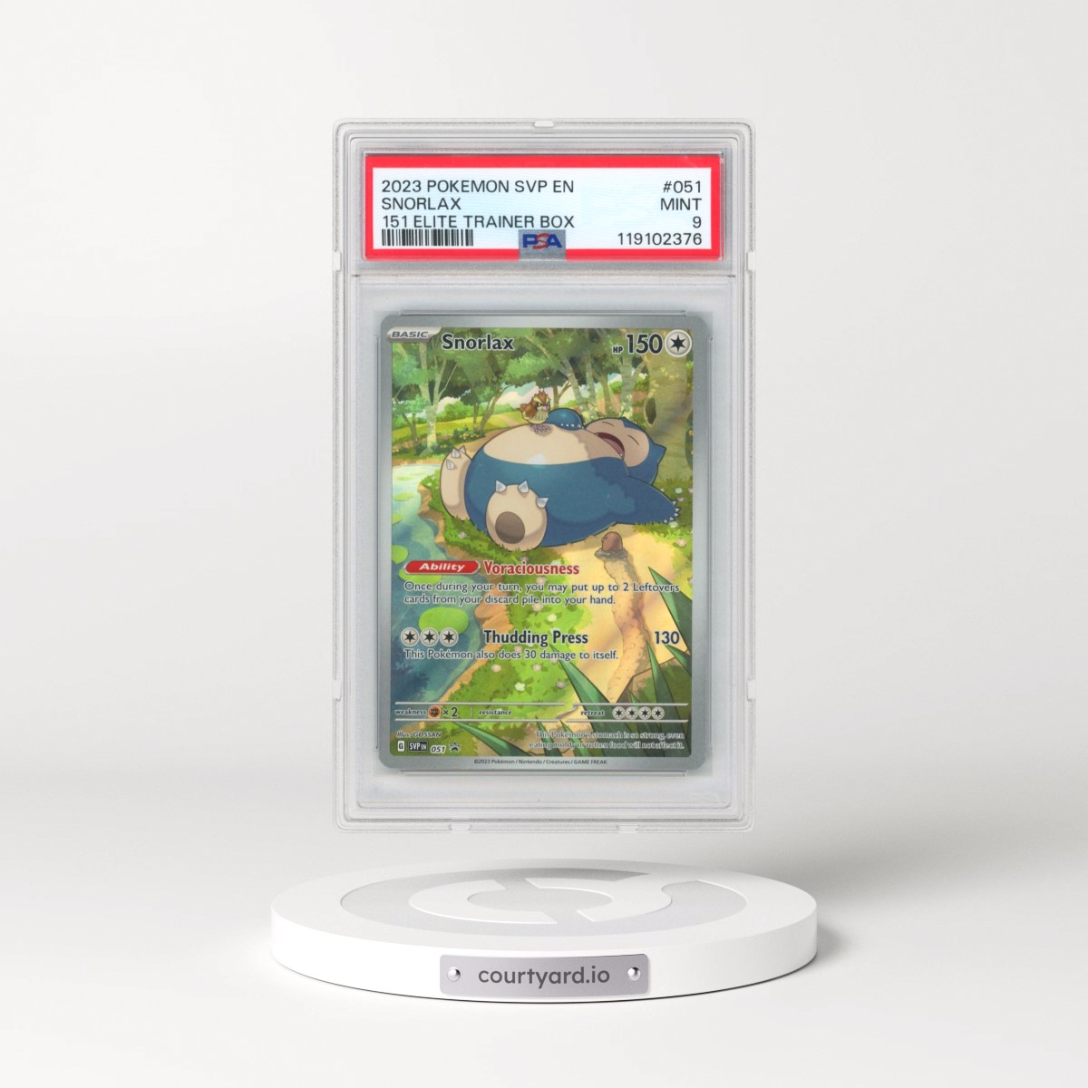 2023 Pokémon Svp EN-SV Black Star Promo #051 Snorlax - 151 Elite Trainer Box (PSA 9 MINT)