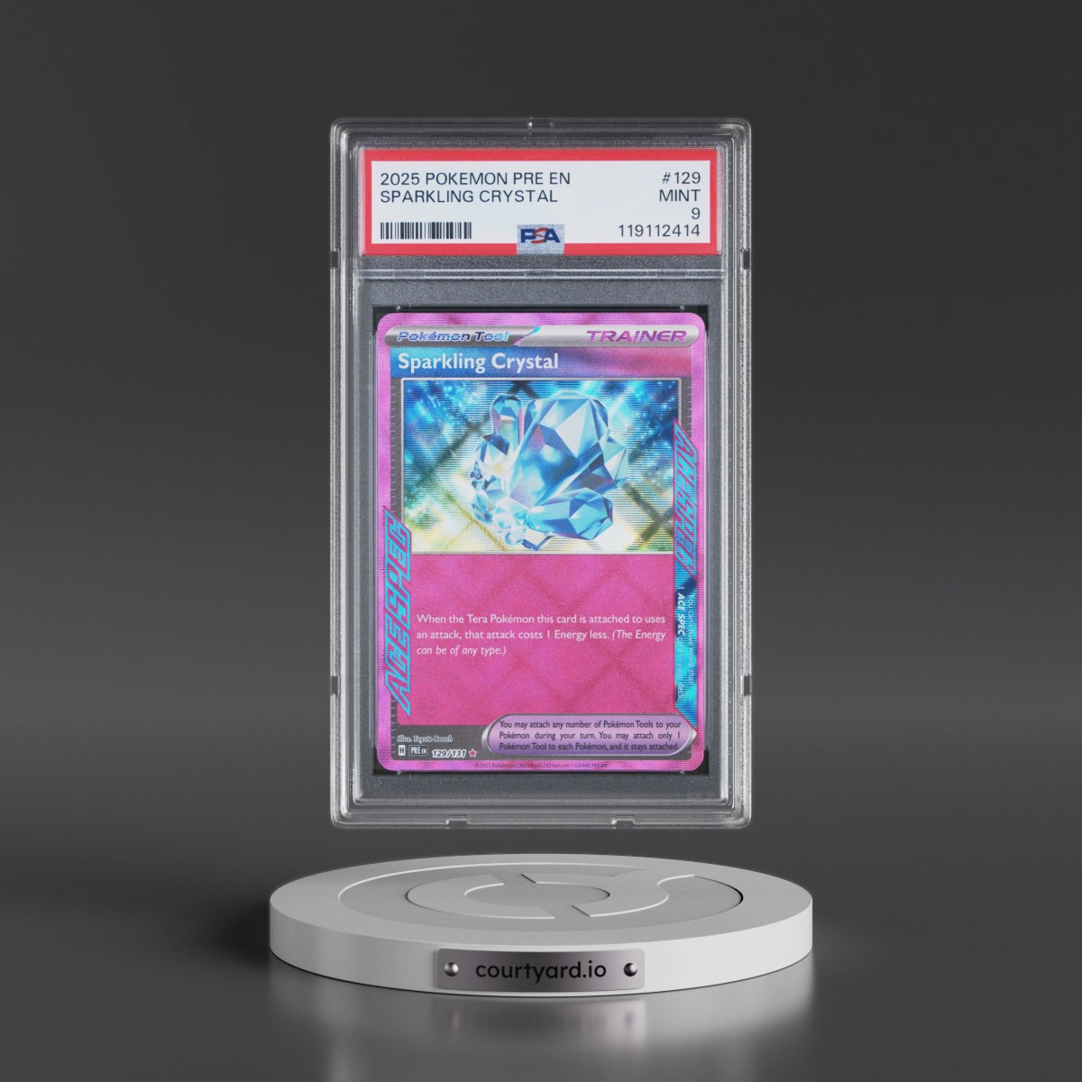 2025 Pokémon Pre EN-Prismatic Evolutions #129 Sparkling Crystal (PSA 9 MINT)