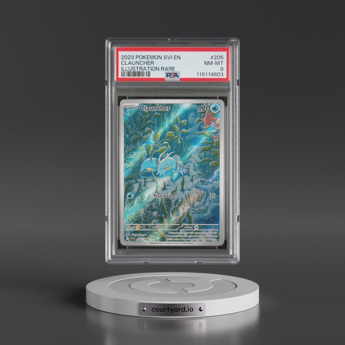 2023 Pokémon Svi EN-Scarlet & Violet #205 Clauncher - Illustration Rare (PSA 8 NM-MT)