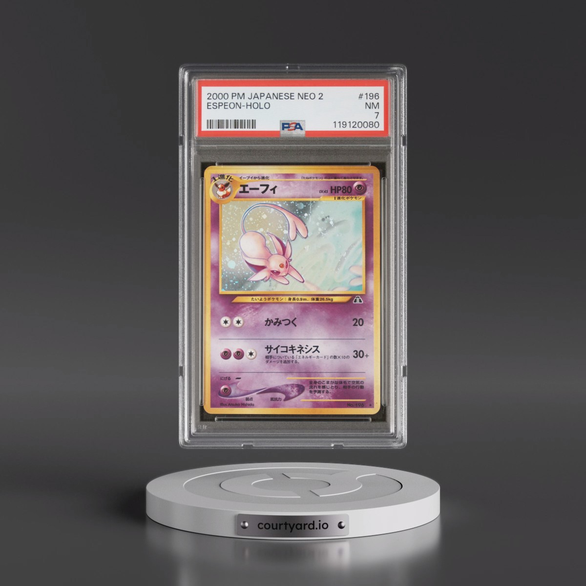 2000 Pokémon Neo 2 #196 Espeon - Holo (PSA 7 NM)