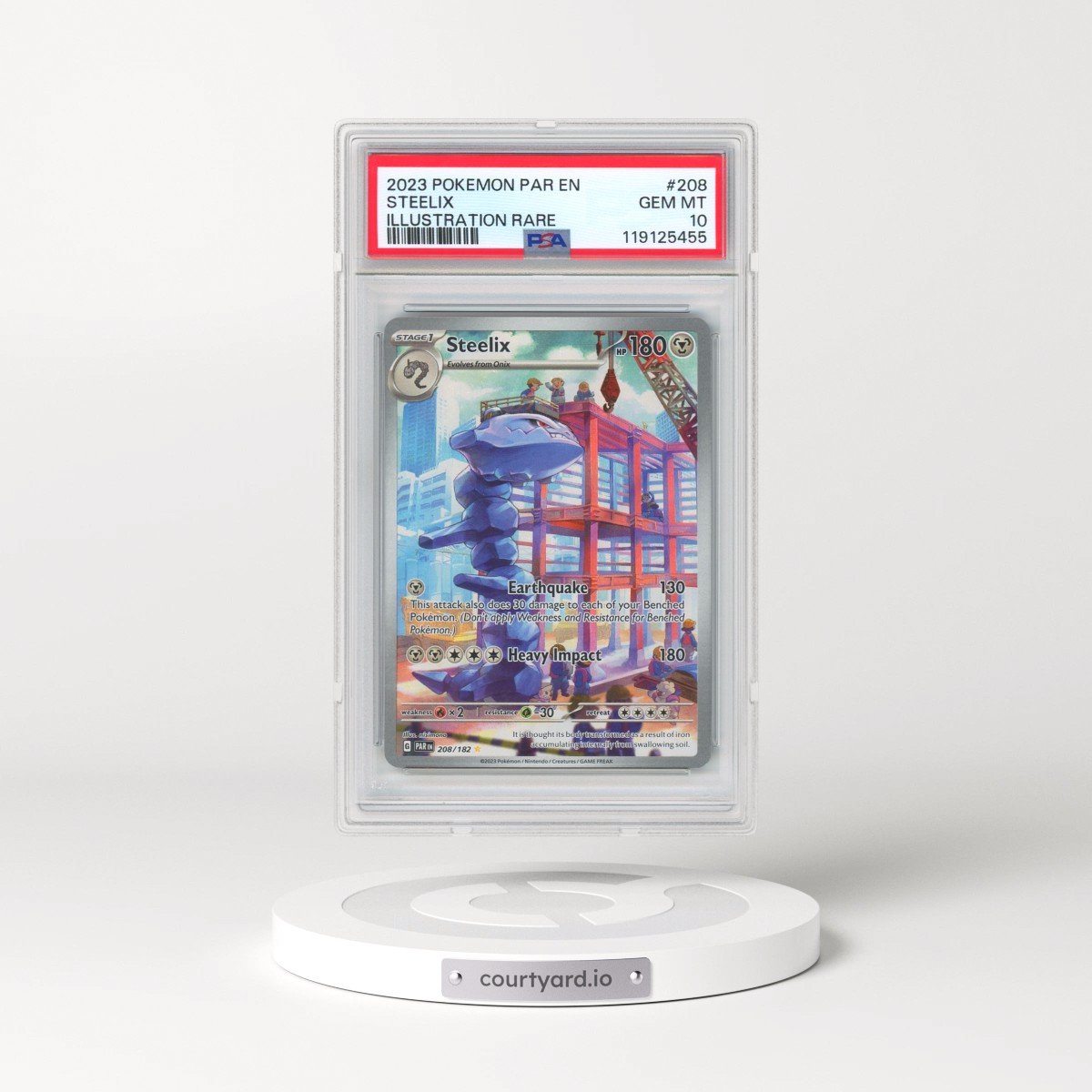 2023 Pokémon Par EN-Paradox Rift #208 Steelix - Illustration Rare (PSA 10 GEM MINT)