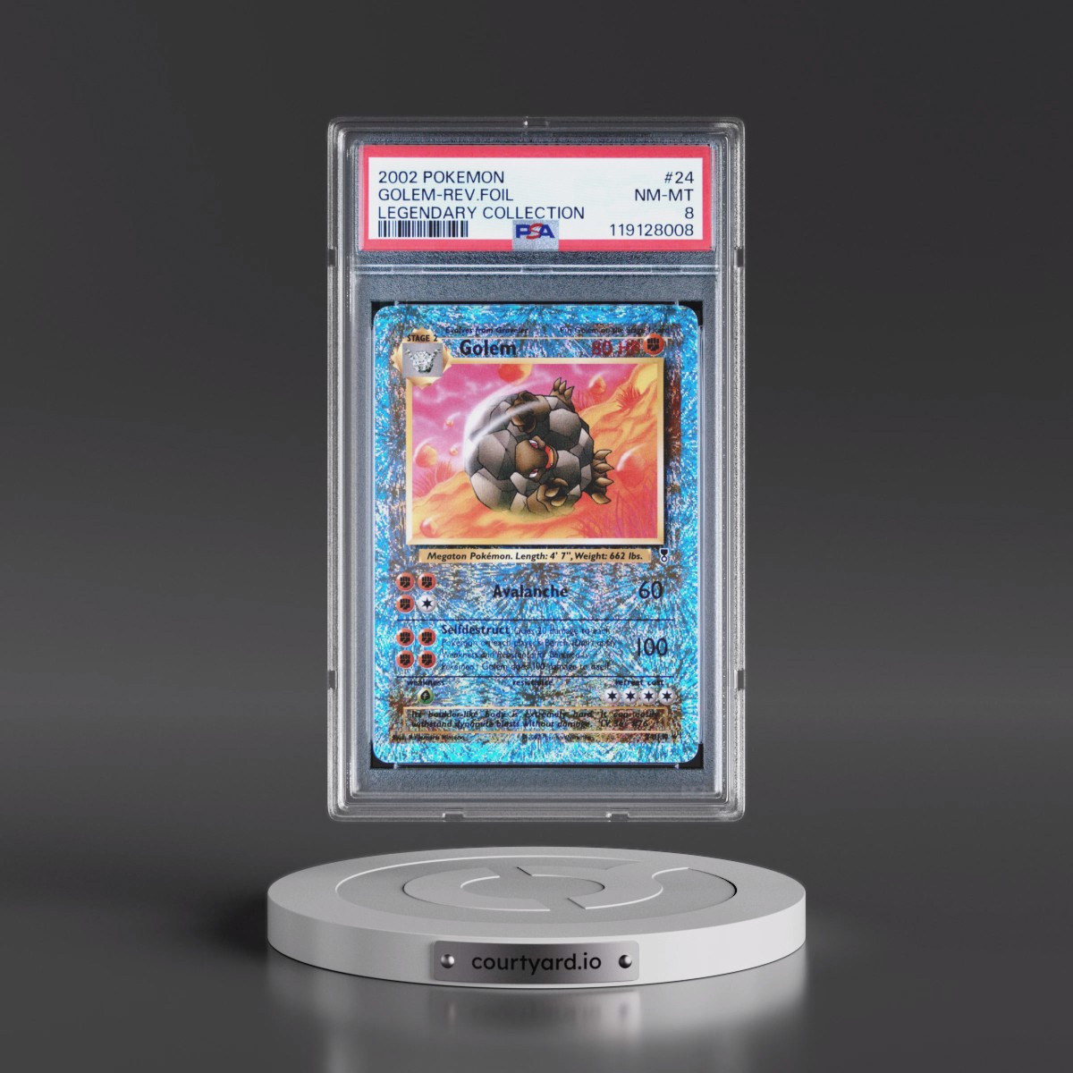 2002 Pokémon Legendary Collection #24 Golem - Reverse Foil (PSA 8 NM-MT)