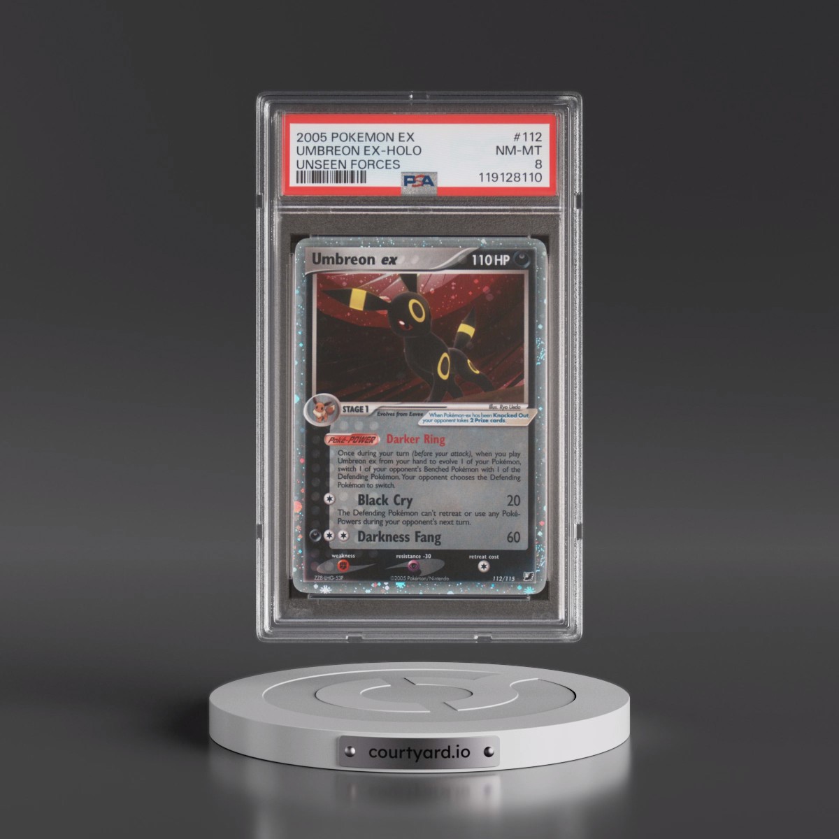 2005 Pokémon EX Unseen Forces #112 Umbreon EX - Holo Holo (PSA 8 NM-MT)